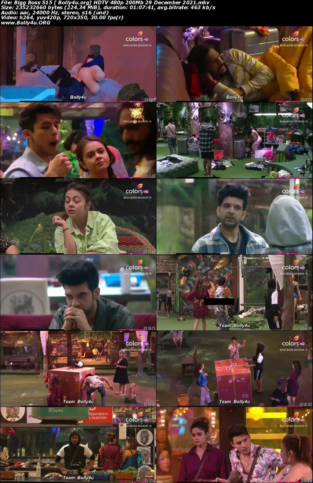 Bigg Boss S15 HDTV 480p 200Mb 29 December 2021 Download