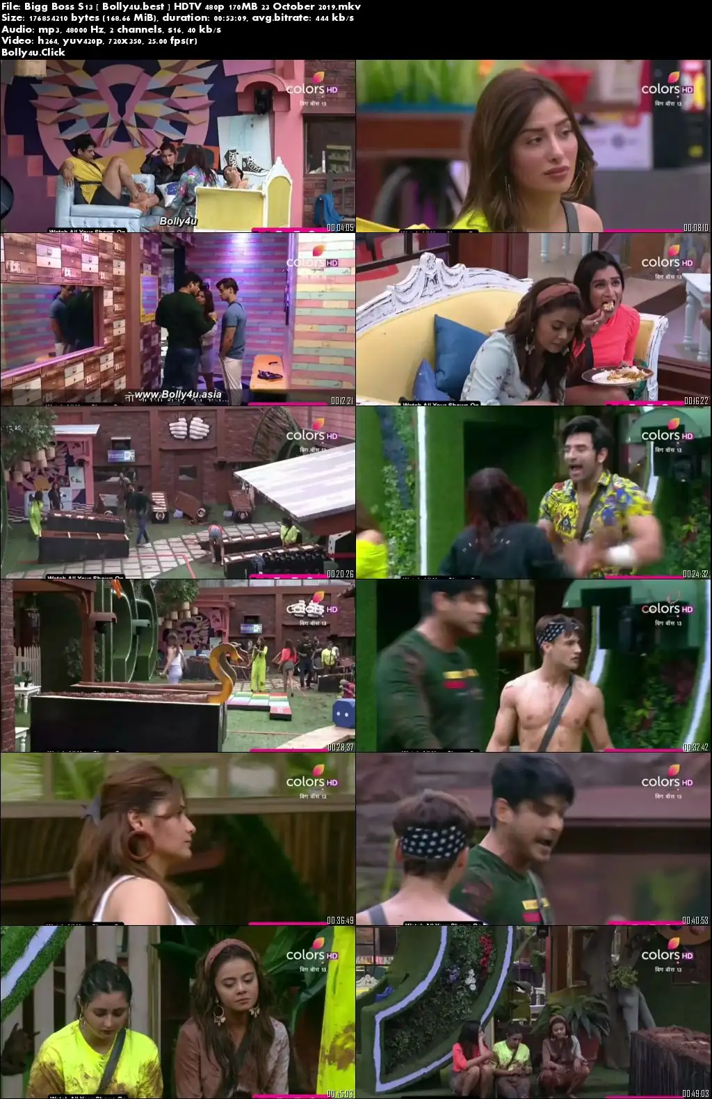Bigg Boss S13 HDTV 480p 170MB 23 October 2019 Download