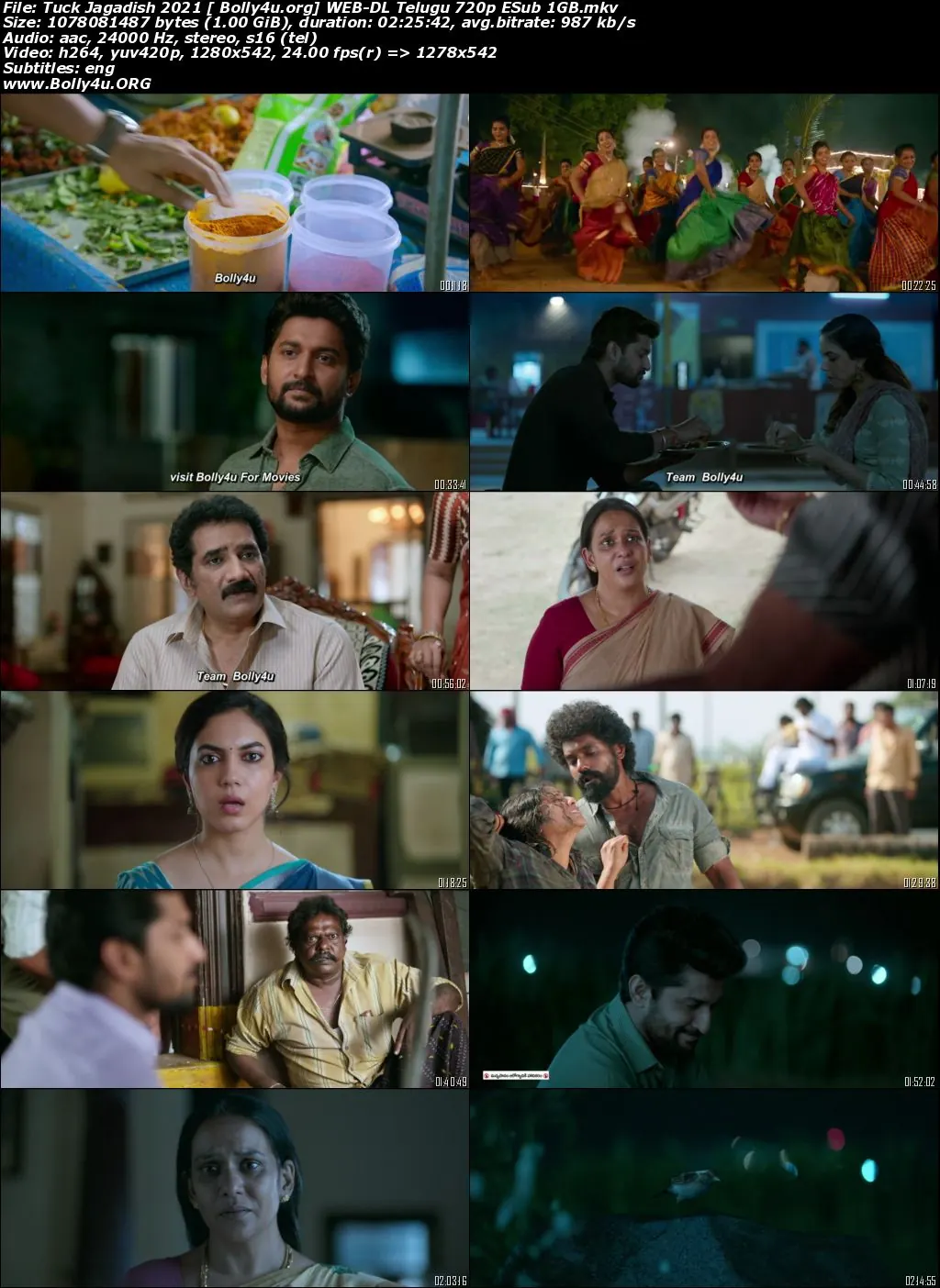 Tuck Jagadish 2021 WEB-DL 400MB Telugu 480p ESub Download