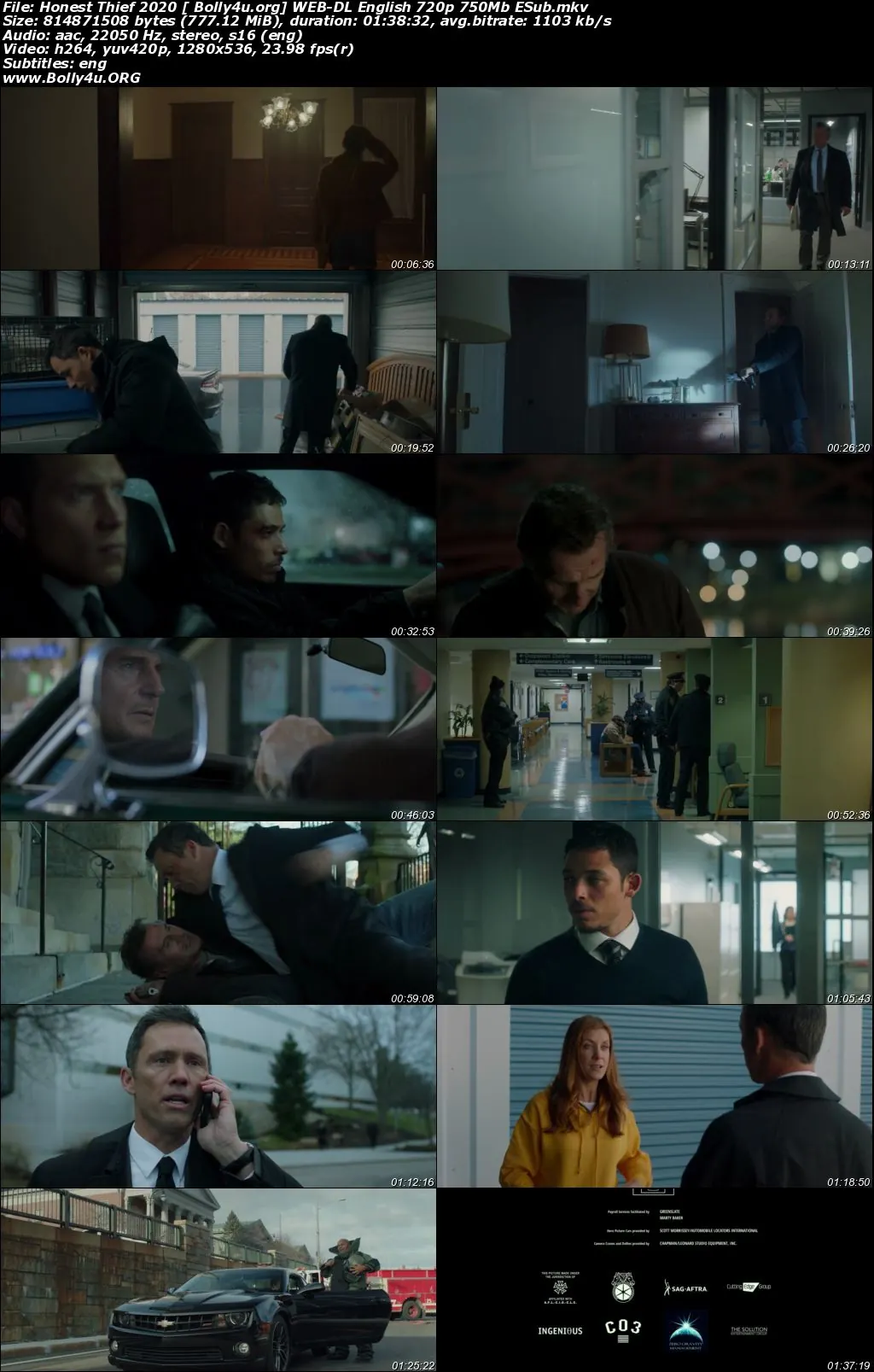 Honest Thief 2020 WEB-DL 750Mb English 720p ESub Download