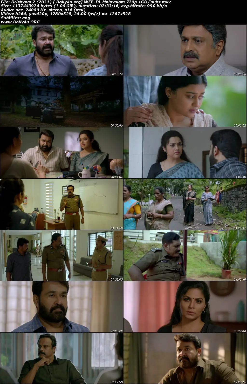 Drishyam 2 2021 WEB-DL 1GB Malayalam 720p ESubs Download