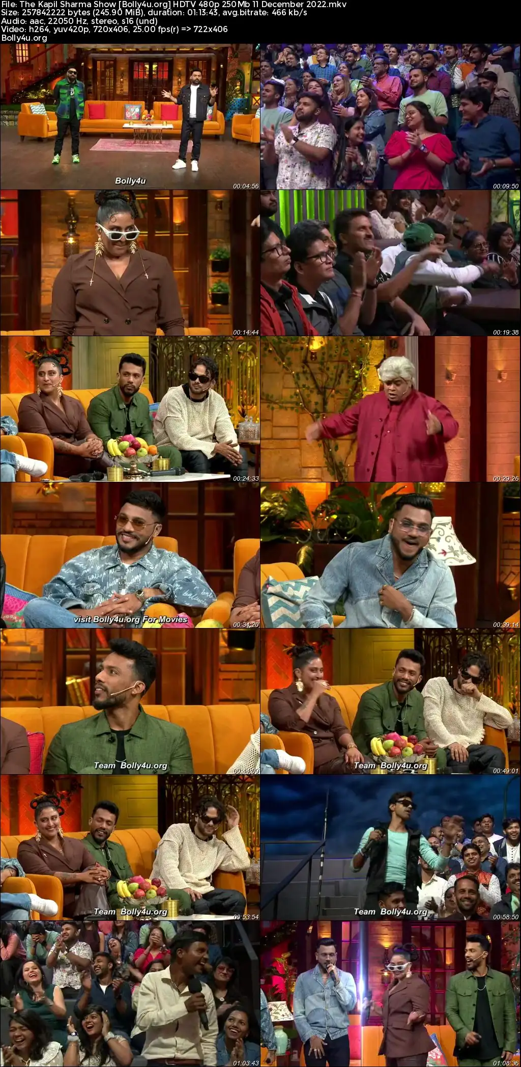 The Kapil Sharma Show HDTV 480p 250Mb 11 December 2022 Download