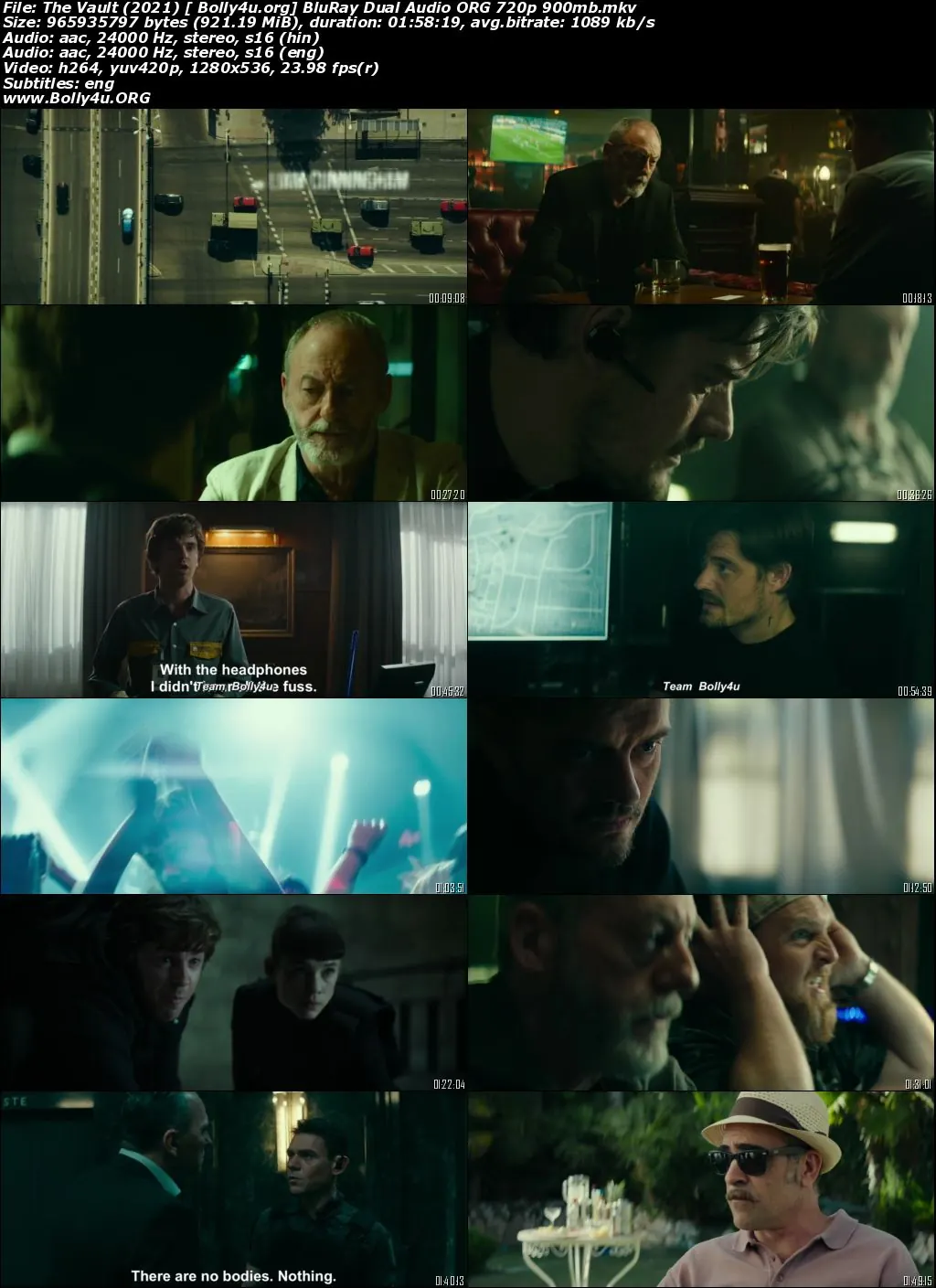 The Vault 2021 BluRay 900MB Hindi Dual Audio ORG 720p Download