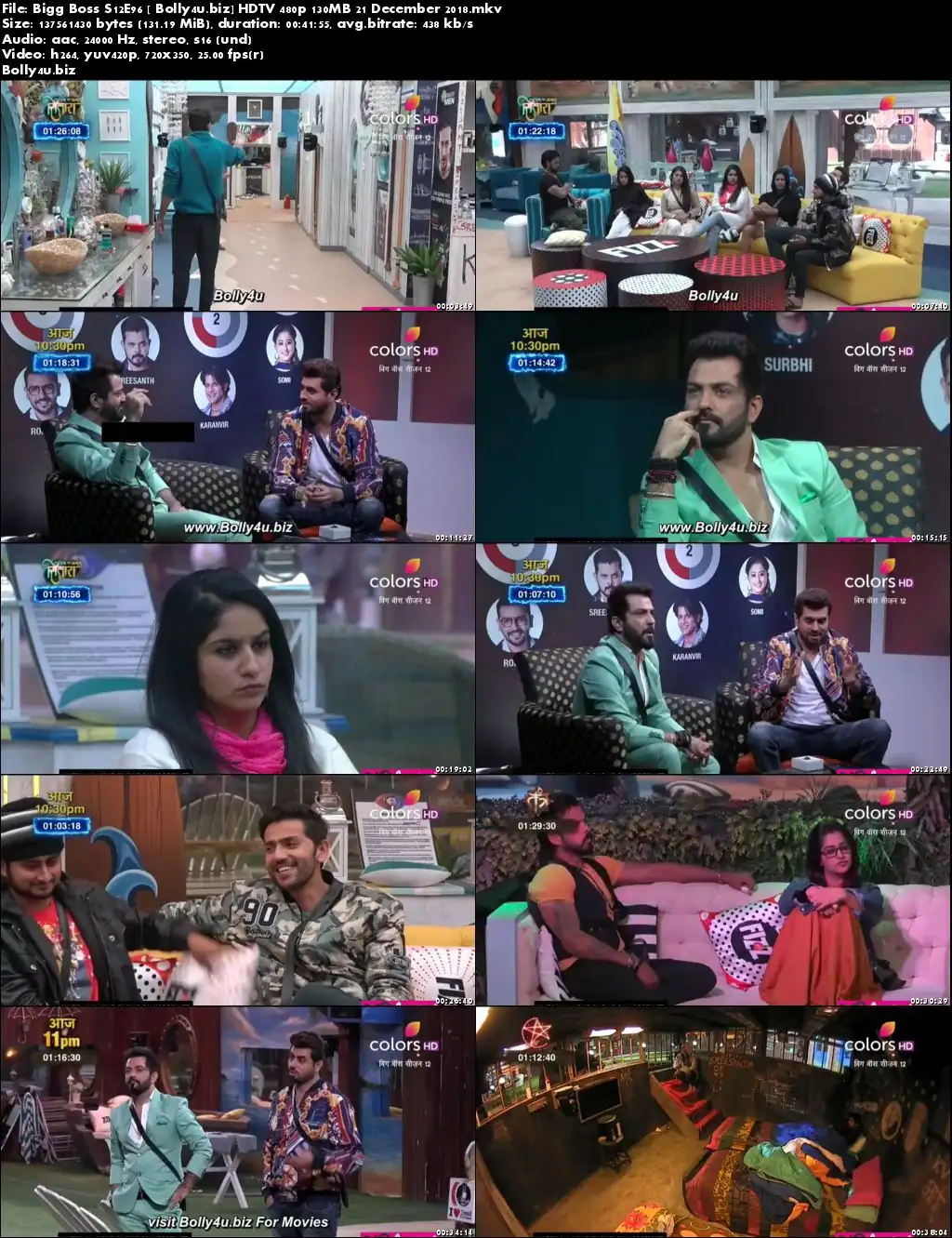 Bigg Boss S12E96 HDTV 480p 140MB 21 December 2018 Download