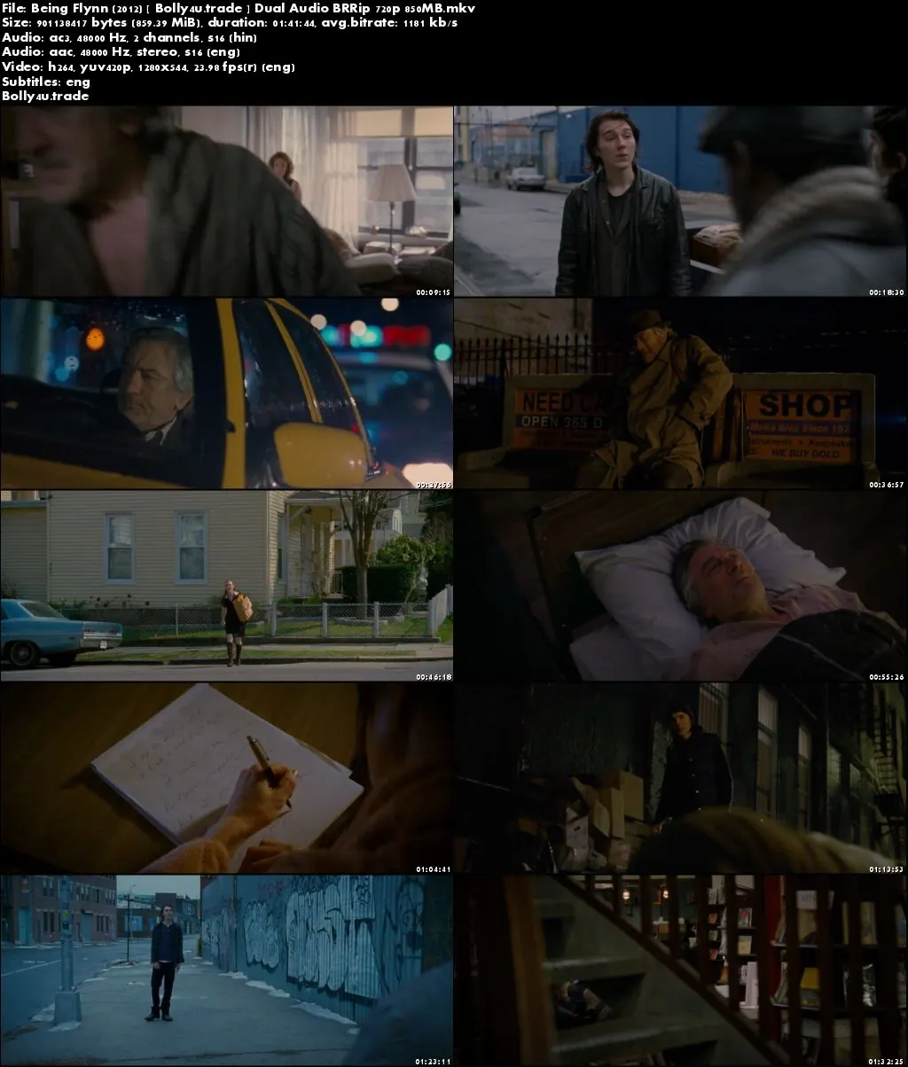 Being Flynn 2012 BRRip 300Mb Hindi Dual Audio 480p Download