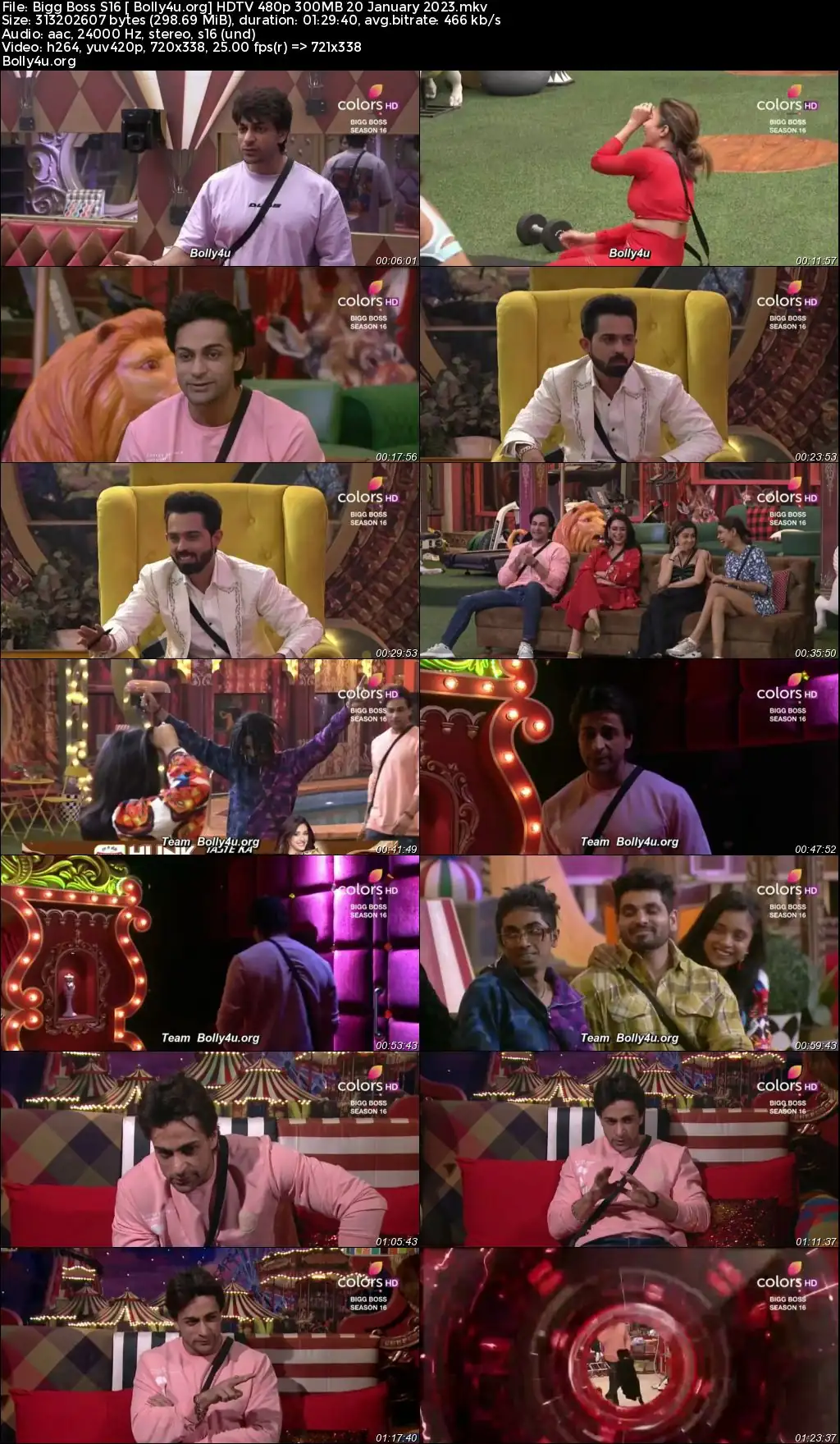 Bigg Boss S16 HDTV 480p 300MB 20 January 2023 Download