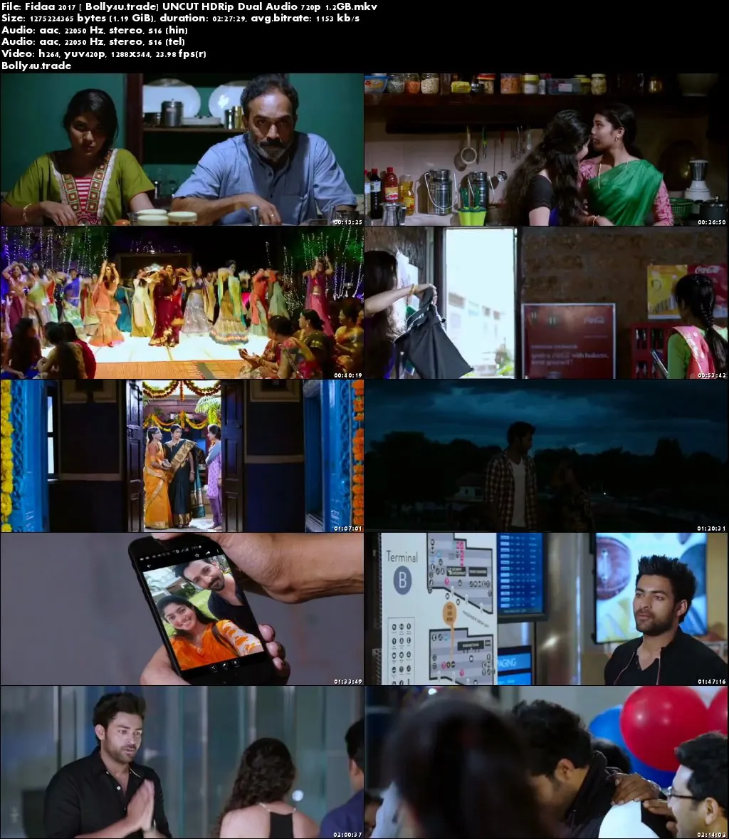 Fidaa 2017 UNCUT 450MB HDRip Hindi Dual Audio 480p Watch Online Full Movie Download