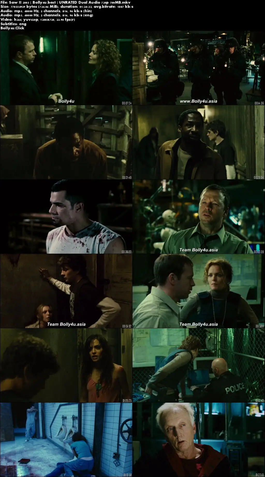 Saw II 2005 WEB-DL 300MB UNRATED Hindi Dual Audio 480p Download