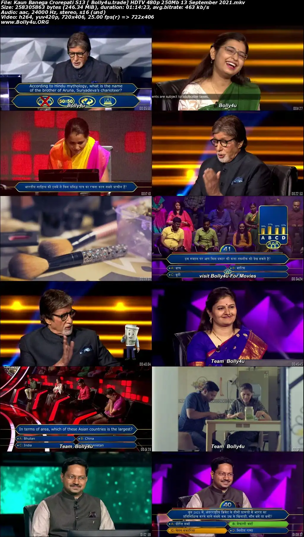 Kaun Banega Crorepati S13 HDTV 480p 250Mb 13 September 2021 Download