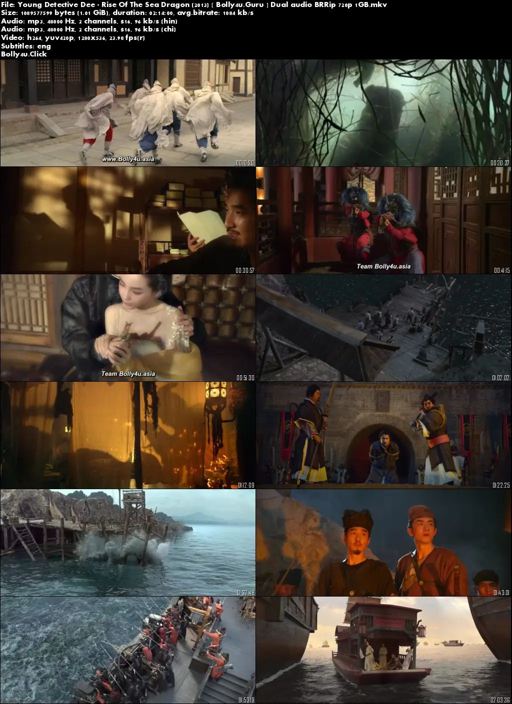 Young Detective Dee Rise Of The Sea Dragon 2013 BRRip 400MB Hindi Dual Audio 480p download