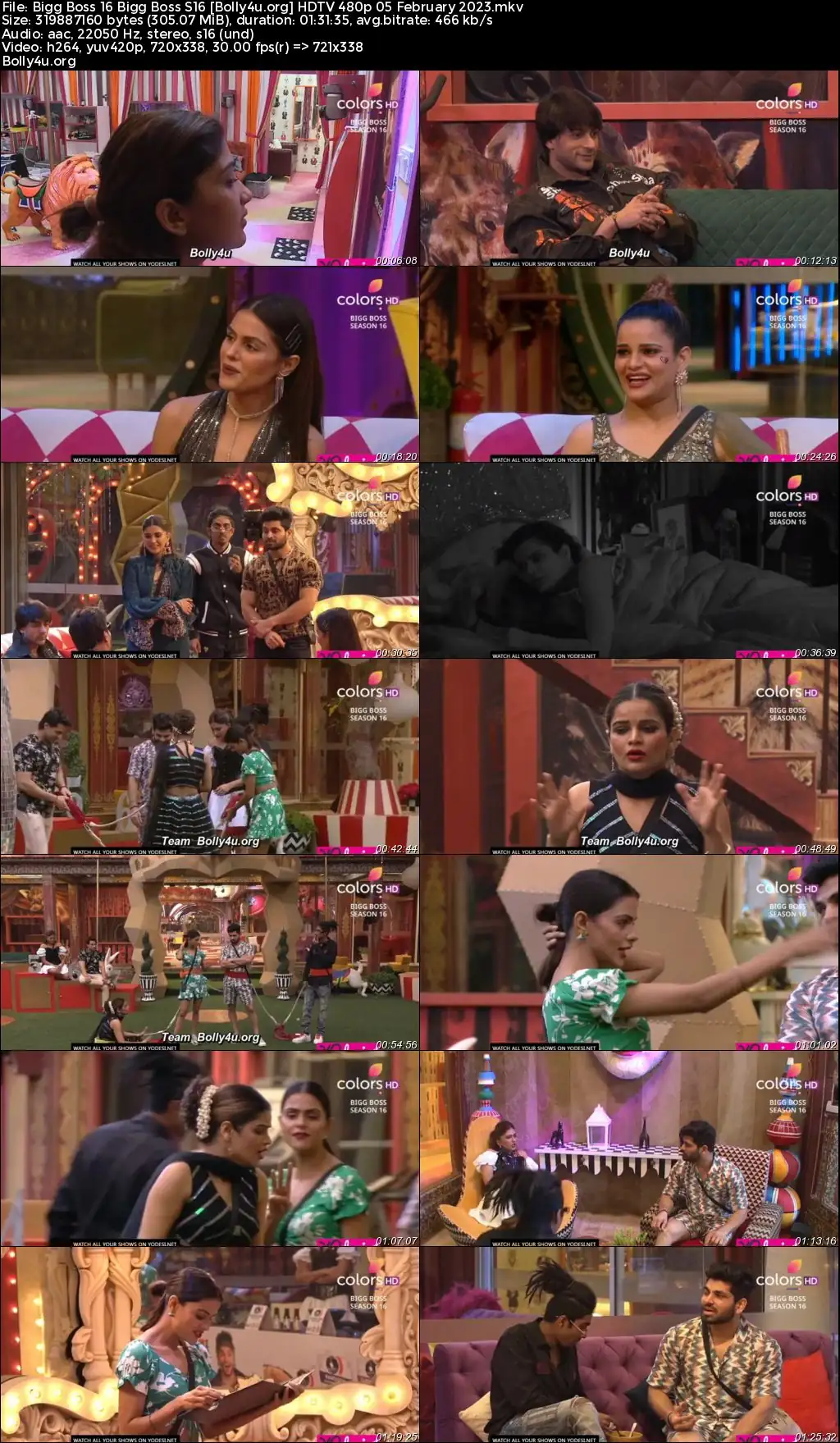 Bigg Boss S16 HDTV 480p 300MB 05 February 2023 Download