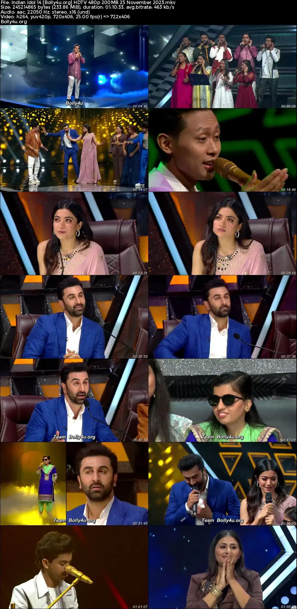 Indian Idol 14 HDTV 480p 200MB 25 November 2023 Download