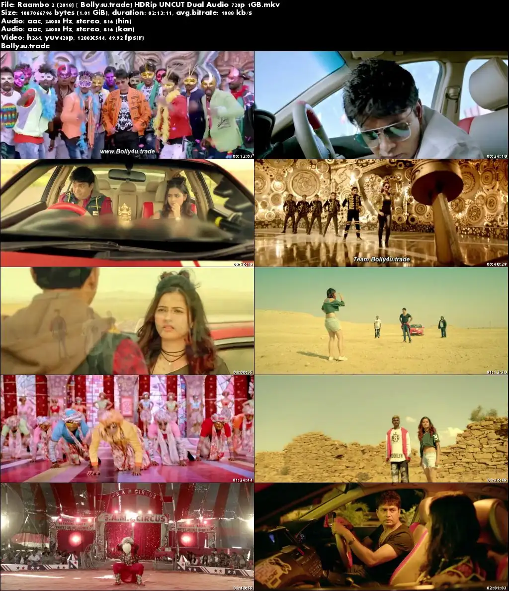 Raambo 2 2018 HDRip 400MB UNCUT Hindi Dual Audio 480p Download