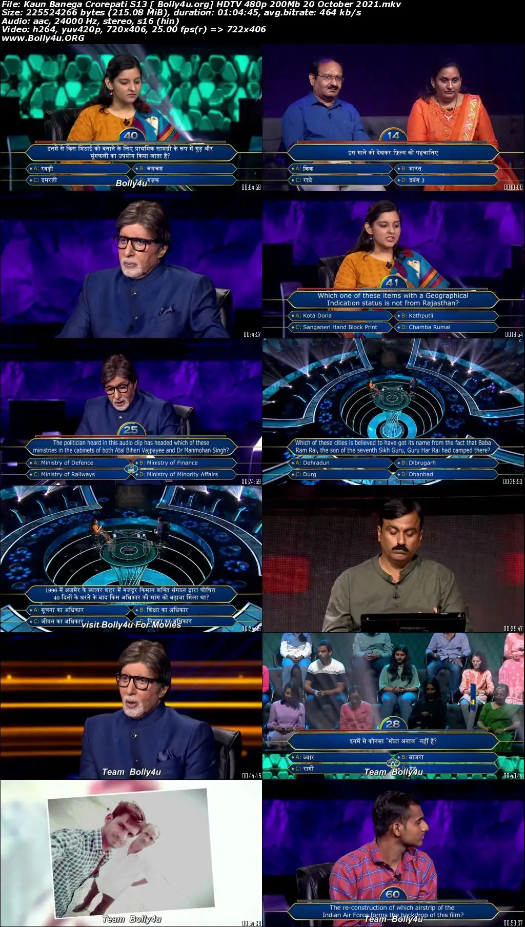 Kaun Banega Crorepati S13 HDTV 480p 200Mb 20 October 2021 Download
