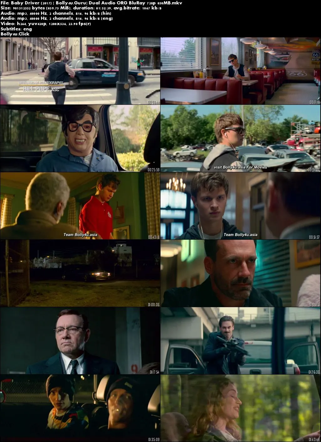 Baby Driver 2017 BluRay 300Mb Hindi Dual Audio ORG 480p Download