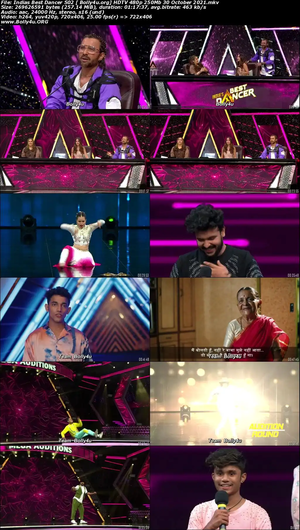 Indias Best Dancer S02 HDTV 480p 250Mb 30 October 2021 Download