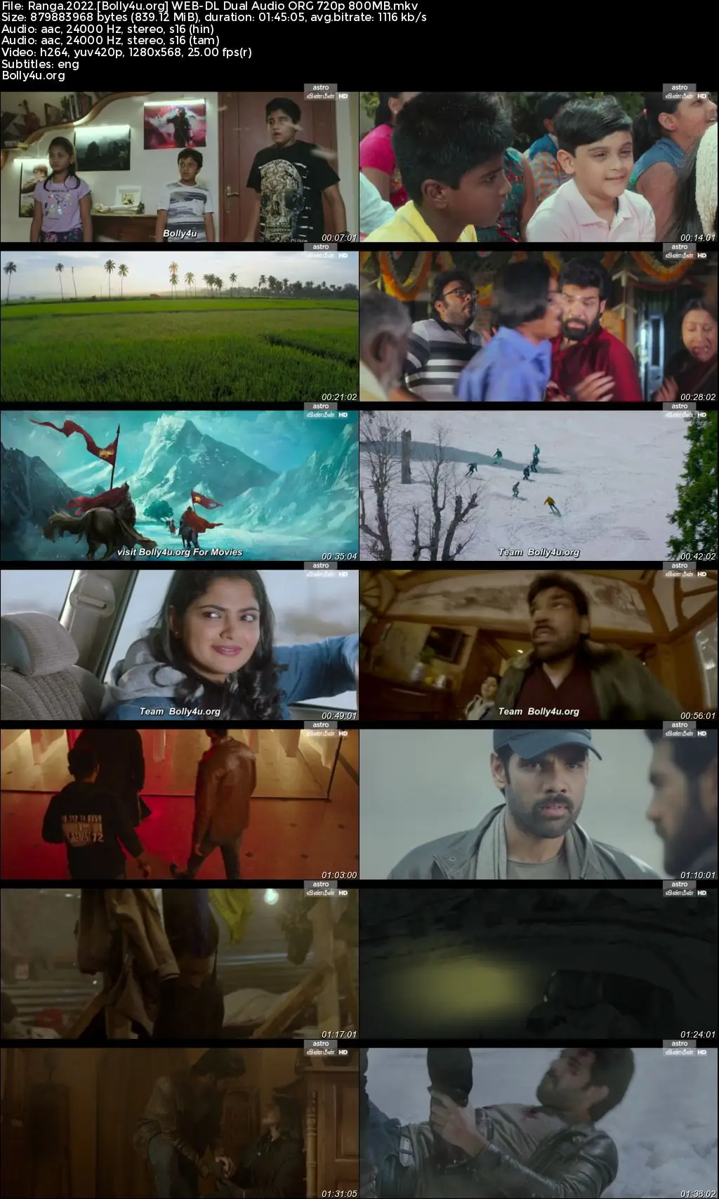 Ranga 2022 WEB-DL Hindi Dual Audio ORG Full Movie Download 1080p  720p  480p