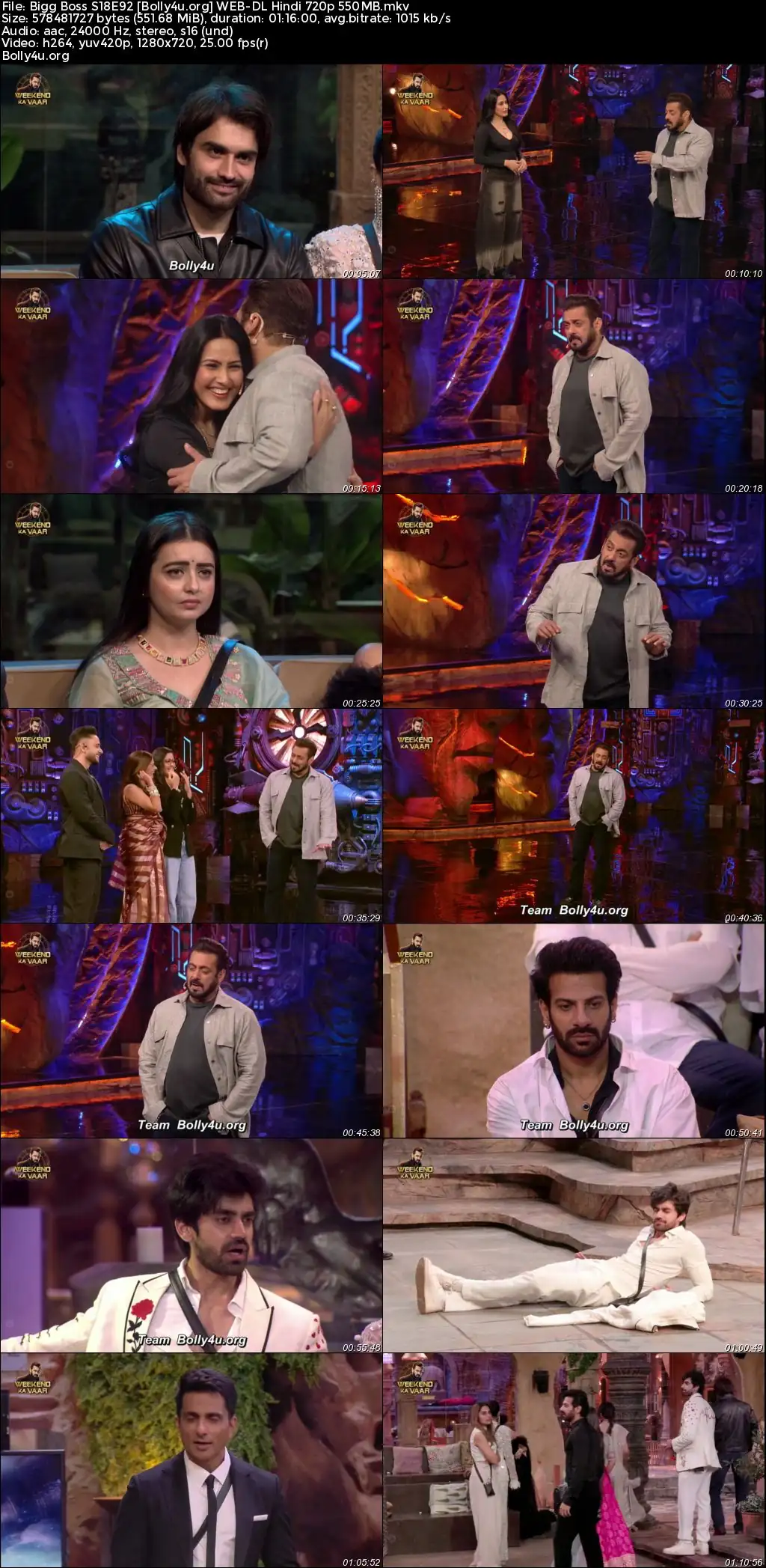 Bigg Boss 2024 WEB-DL Hindi S18E92 Download 720p  480p