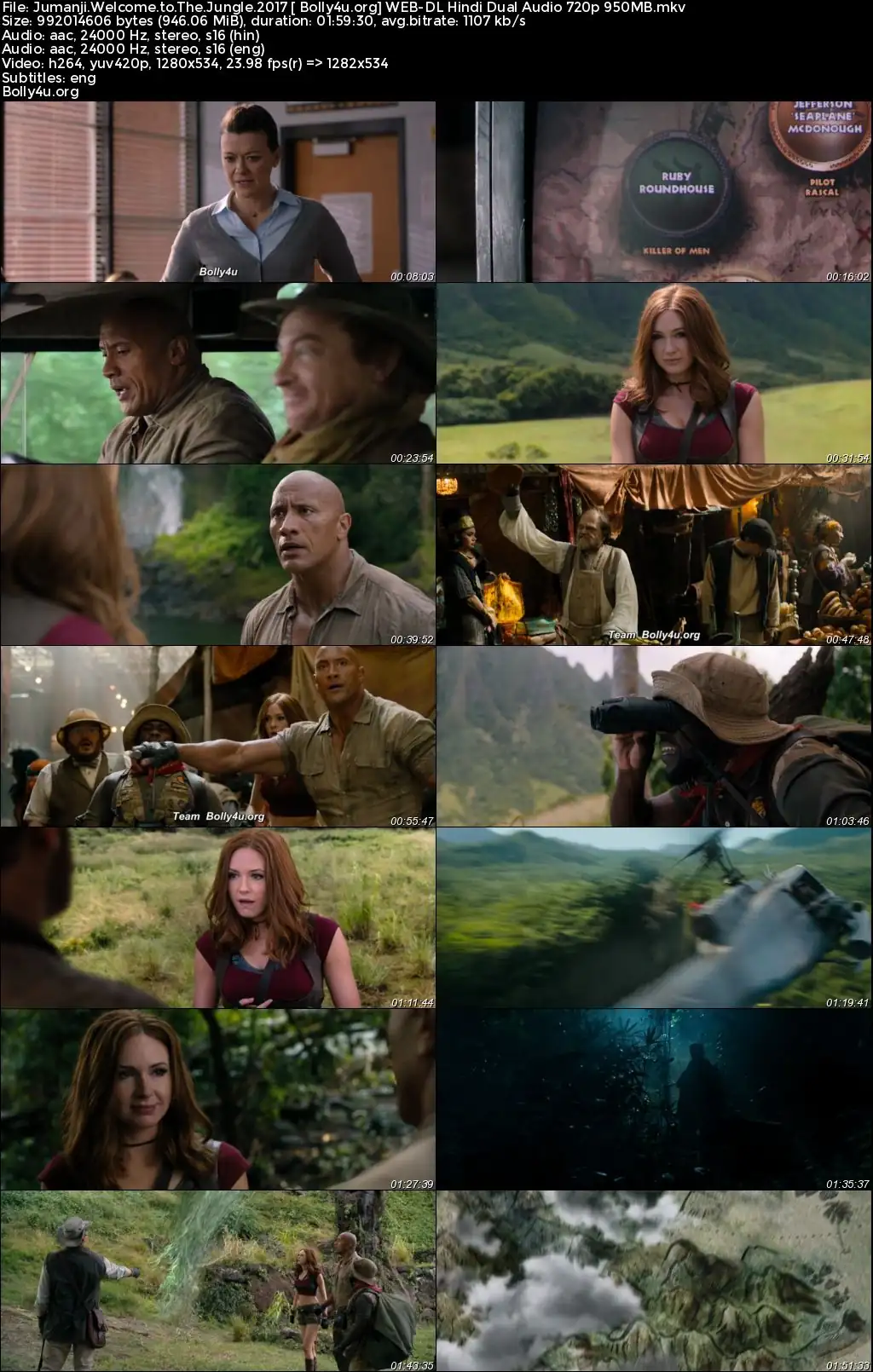 Jumanji Welcome To The Jungle 2017 BRRip Hindi Dual Audio ORG Full Movie Download 1080p  720p  480p