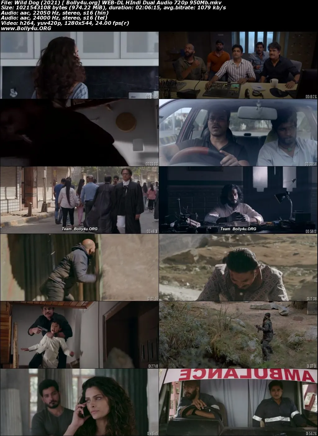 Wild Dog 2021 WEB-DL 350MB Hindi (HQ) Dual Audio 480p Download