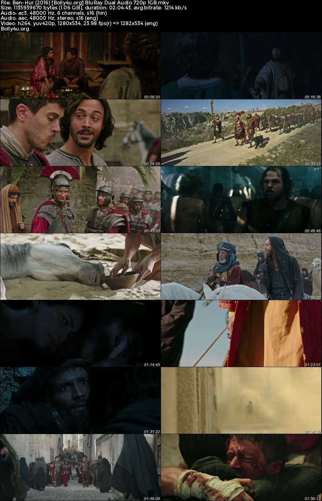 Ben Hur 2016 BluRay Hindi Dual Audio Full Movie Download 720p  480p