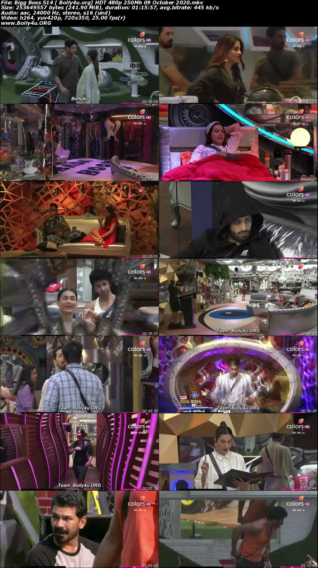 Bigg Boss S14 HDTV 480p 250Mb 09 October 2020 Download