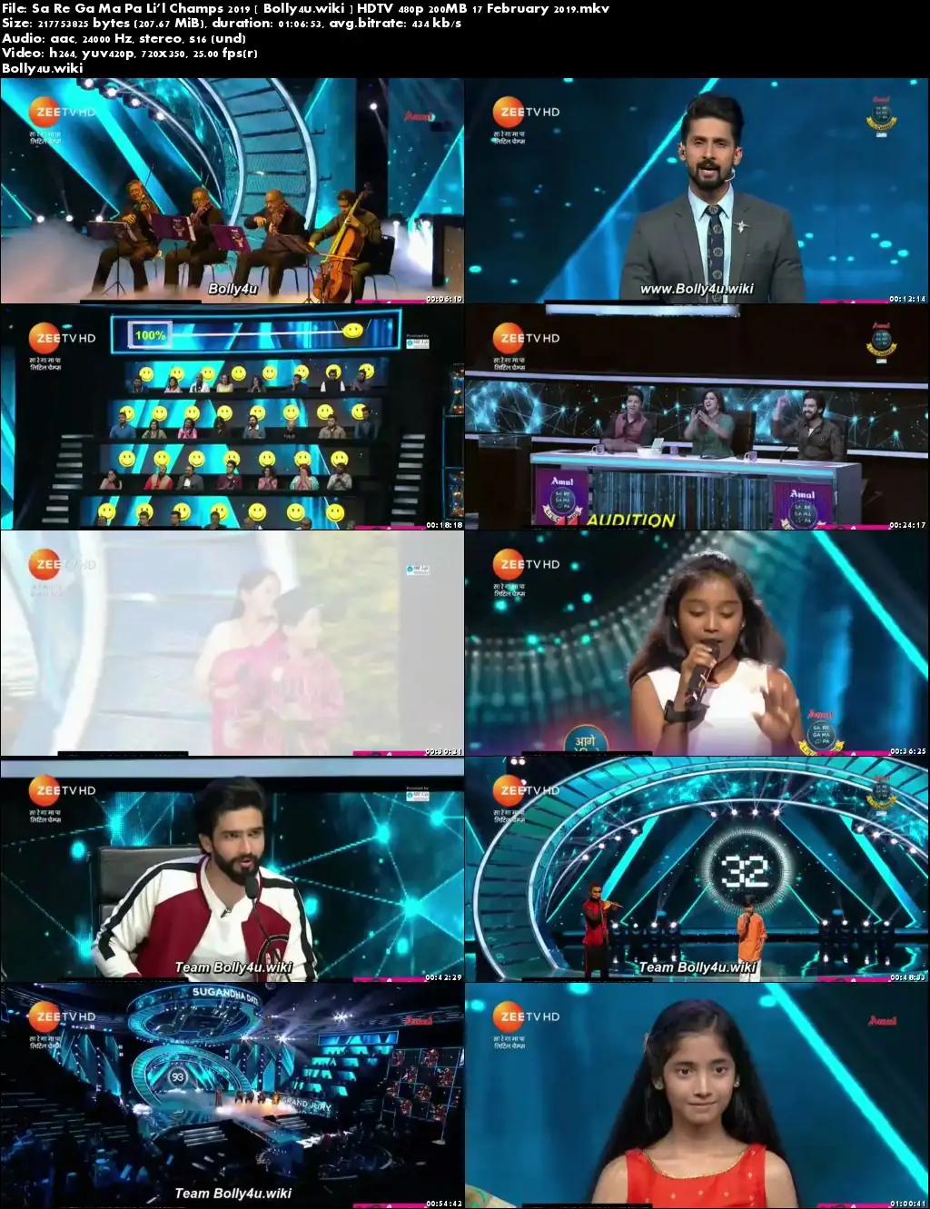 Sa Re Ga Ma Pa 2019 HDTV 480p 200MB 17 February 2019 Download