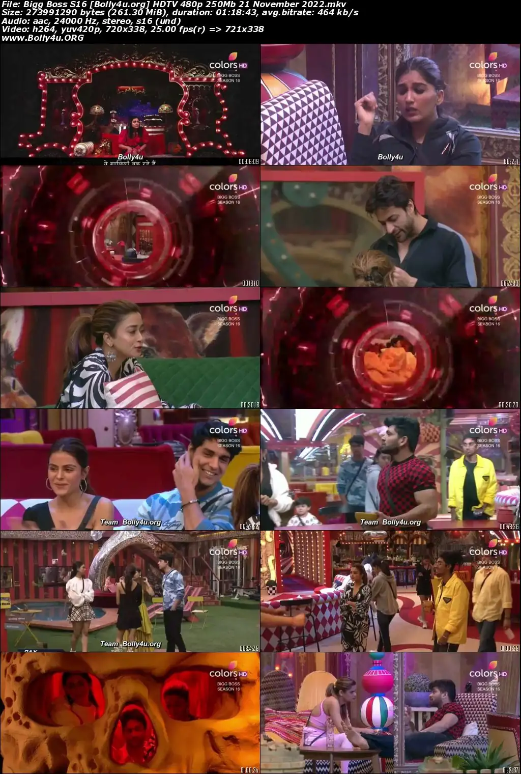 Bigg Boss S16 HDTV 480p 250Mb 21 November 2022 Download