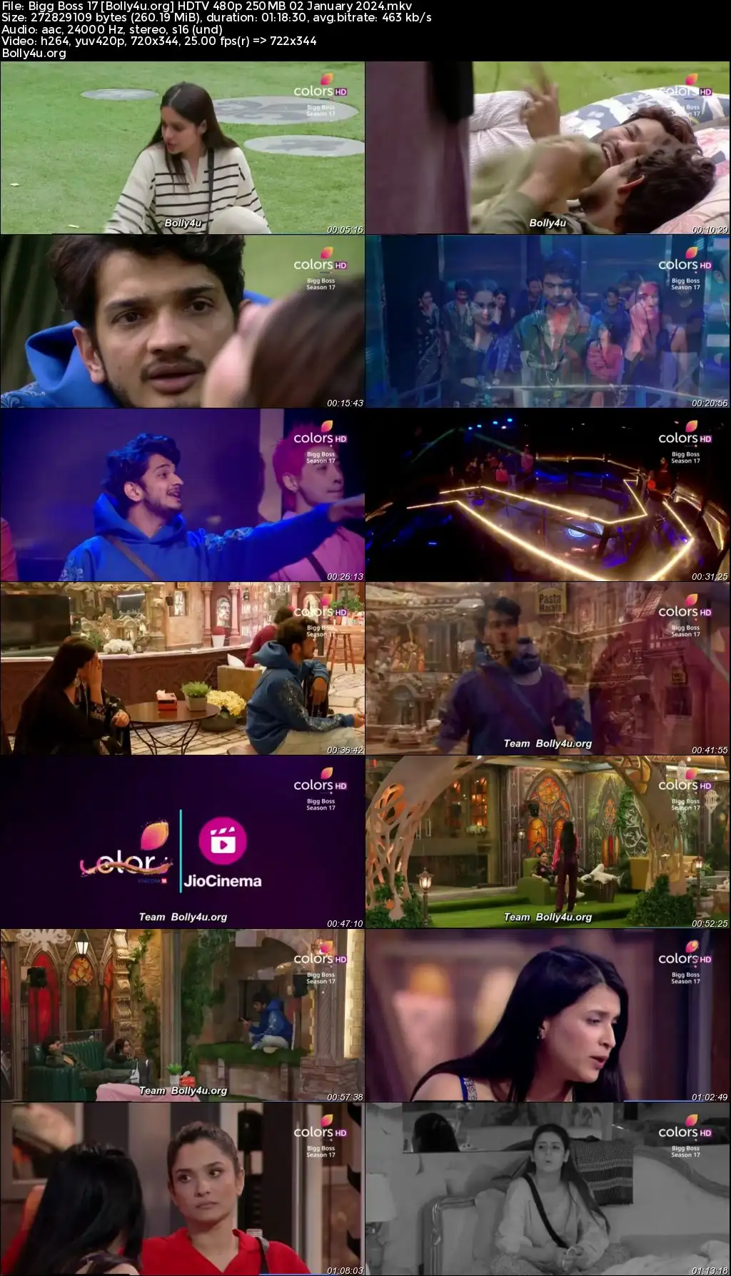 Bigg Boss 17 HDTV 480p 250MB 02 January 2024 Download