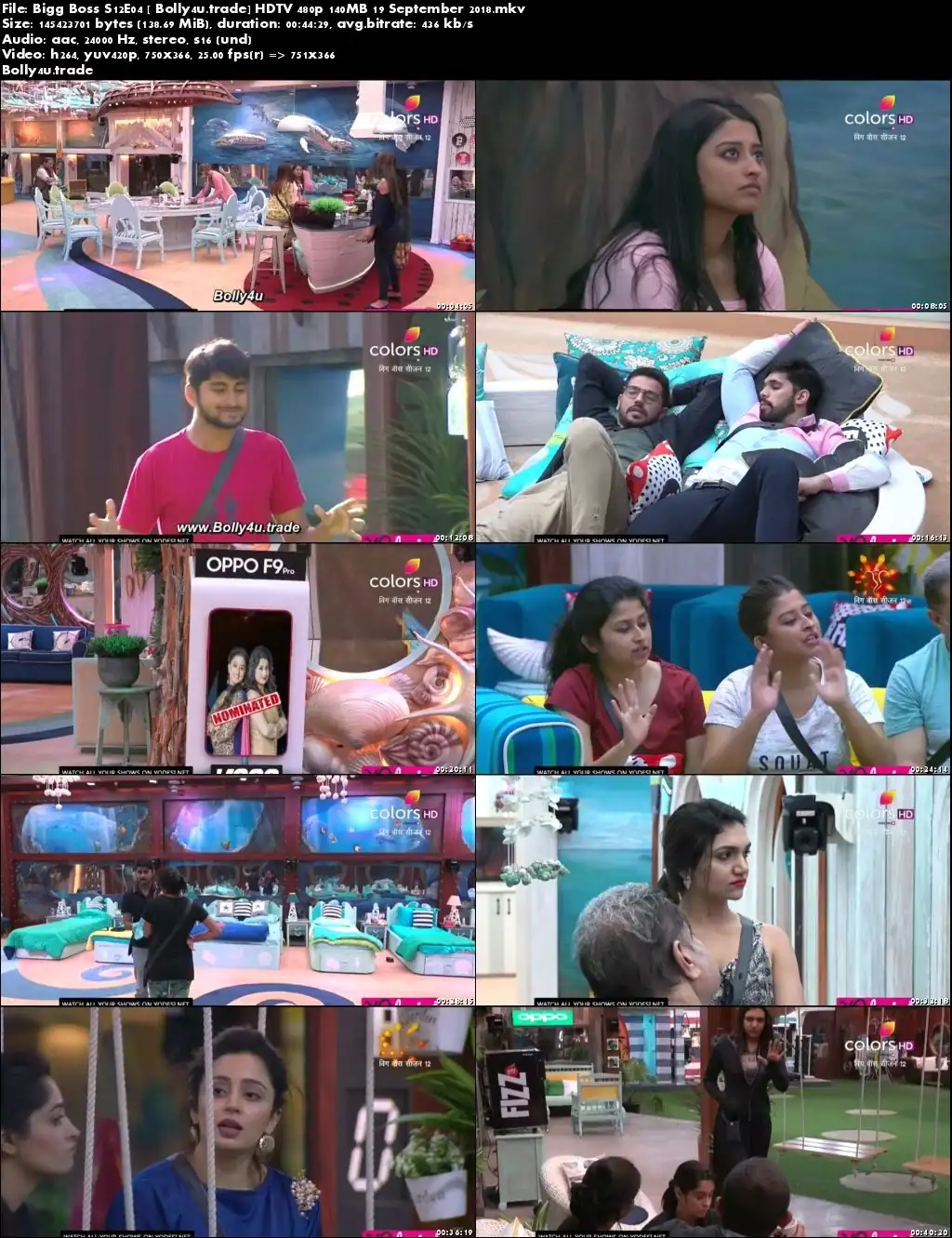 Bigg Boss S12E04 HDTV 480p 140MB 19 September 2018 Download Bigg Boss S12E04 HDTV 480p 140MB 19 September 2018 Download