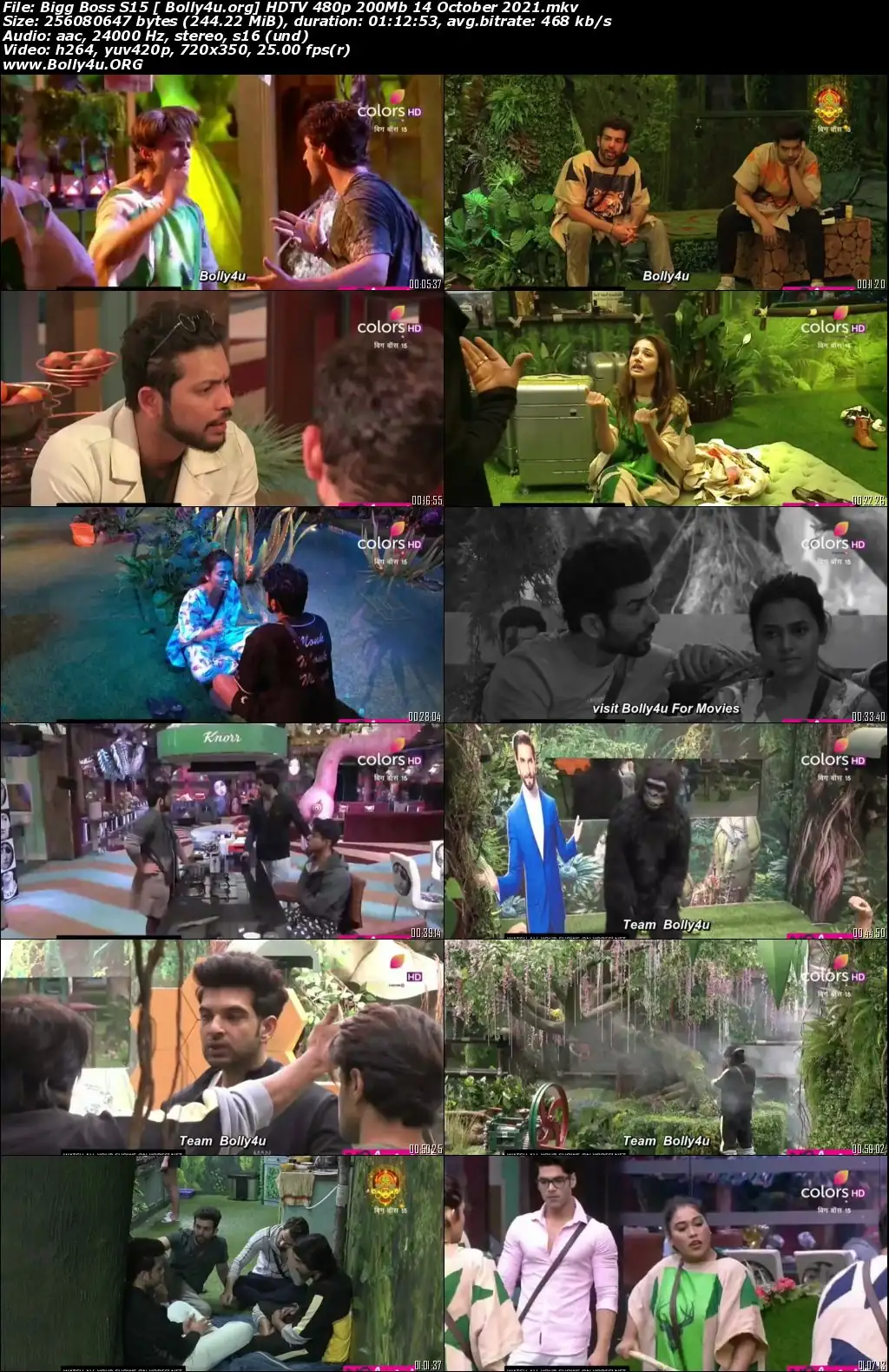 Bigg Boss S15 HDTV 480p 200Mb 14 October 2021 Download