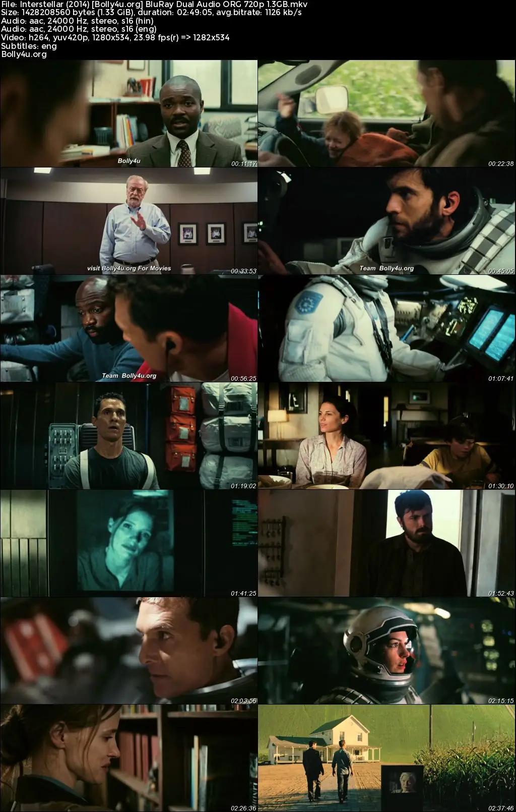 Interstellar 2014 BluRay Hindi Dubbed Dual Audio ORG Full Movie Download 1080p  720p  480p