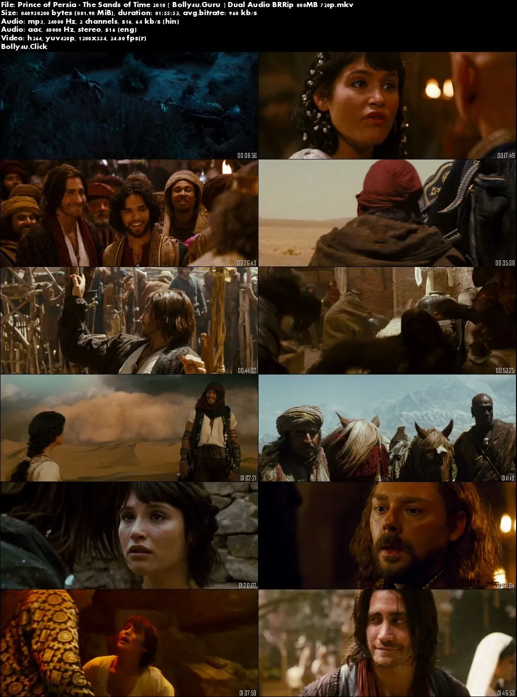 Prince of Persia The Sands of Time 2010 BRRip 400Mb Hindi Dual Audio 480p download