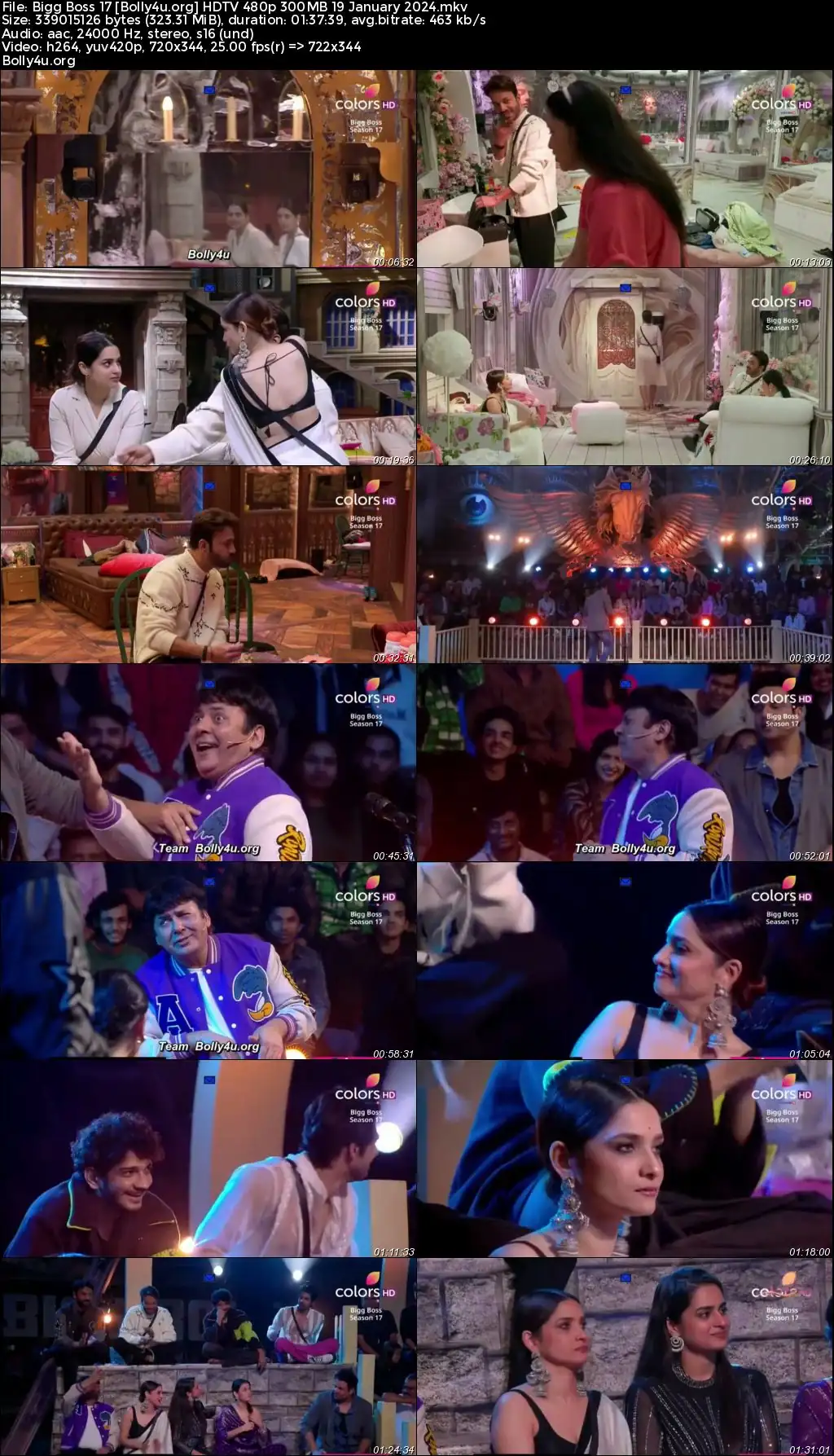 Bigg Boss 17 HDTV 480p 300MB 19 January 2024 Download