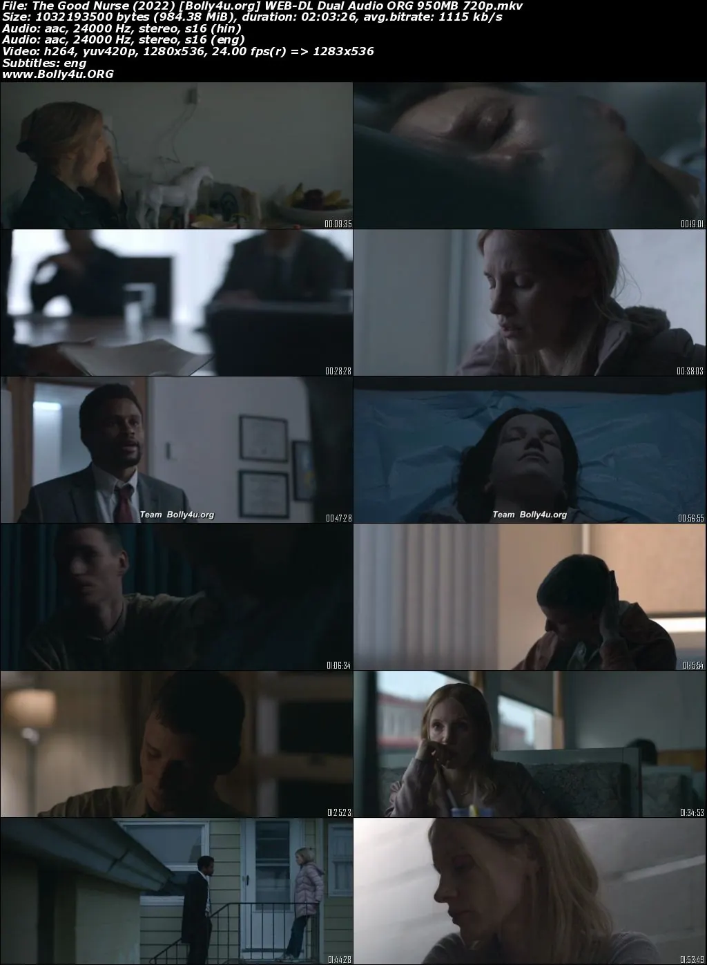 The Good Nurse 2022 WEB-DL Hindi Dual Audio ORG Full Movie Download 1080p  720p  480p