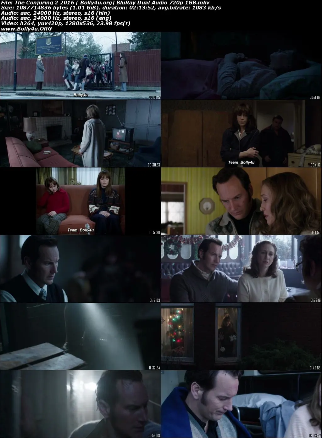 The Conjuring 2 2016 BluRay 400MB Hindi Dual Audio ORG 480p Download