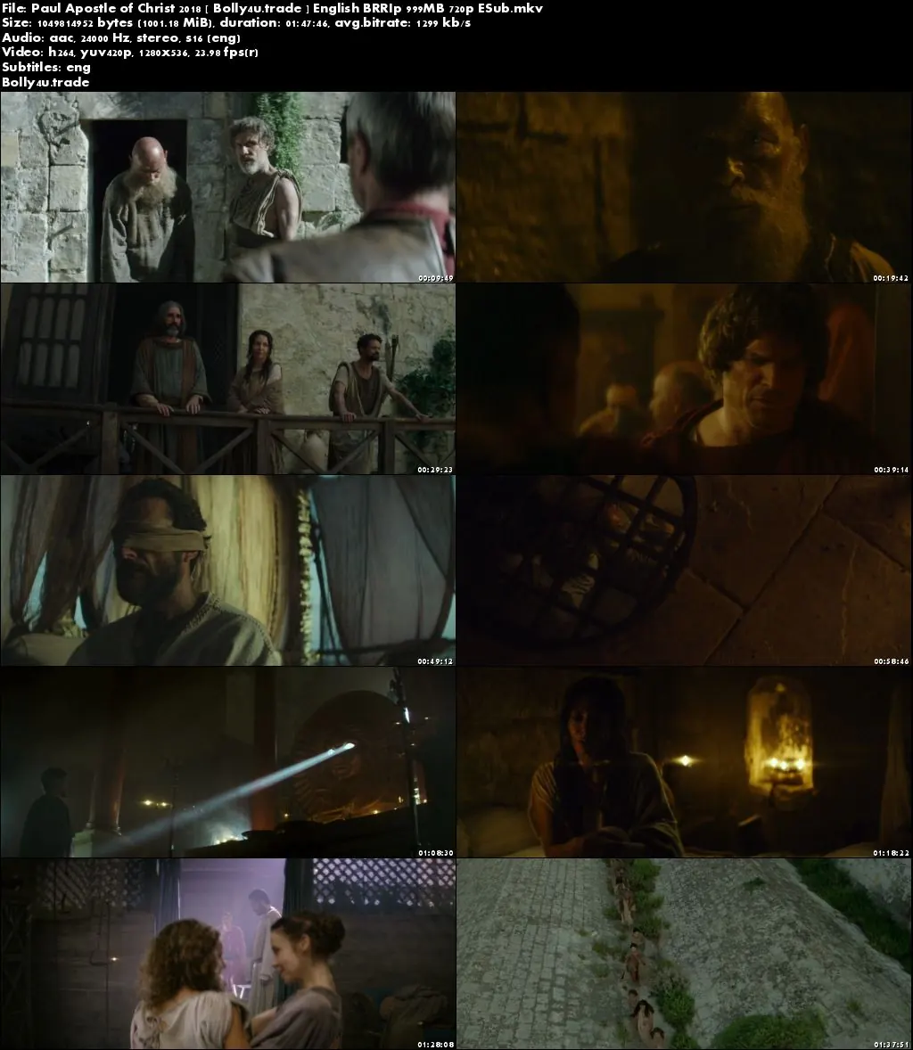 Paul Apostle of Christ 2018 BRRip 999MB English 720p ESub Download