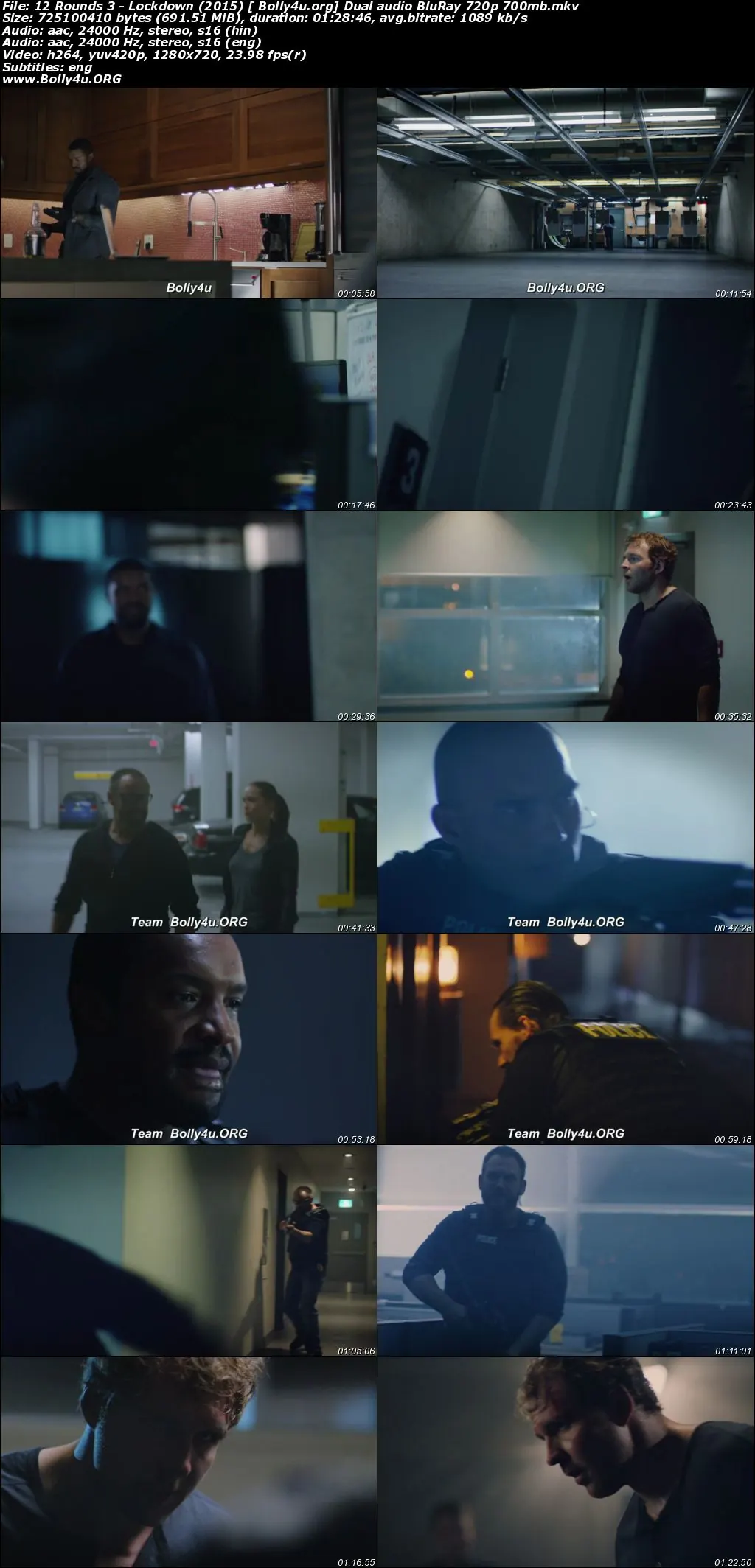 12 Rounds 3 Lockdown 2015 BluRay 700Mb Hindi Dual Audio 720p Download