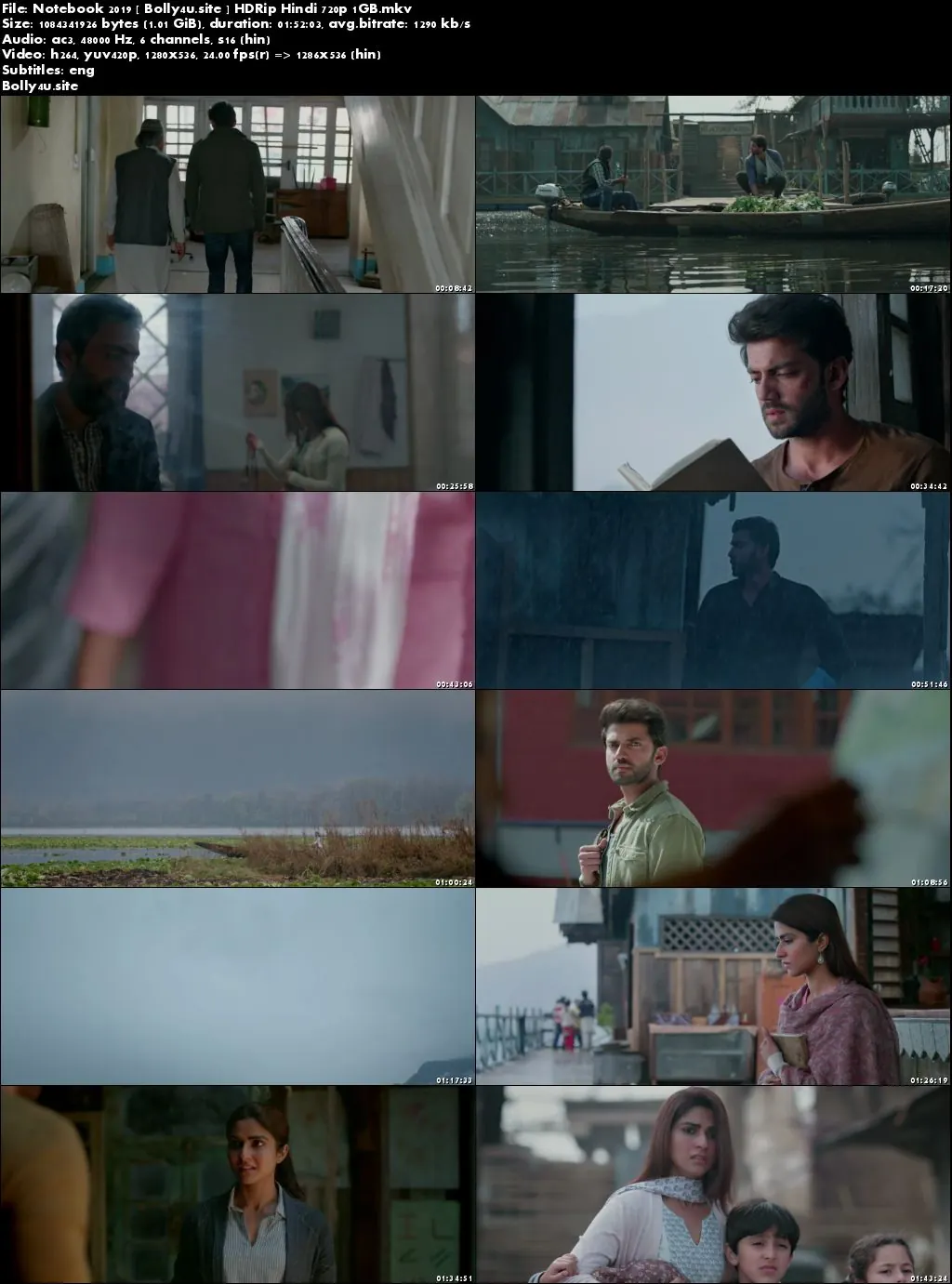 Notebook 2019 HDRip 1GB Hindi 720p ESub Download