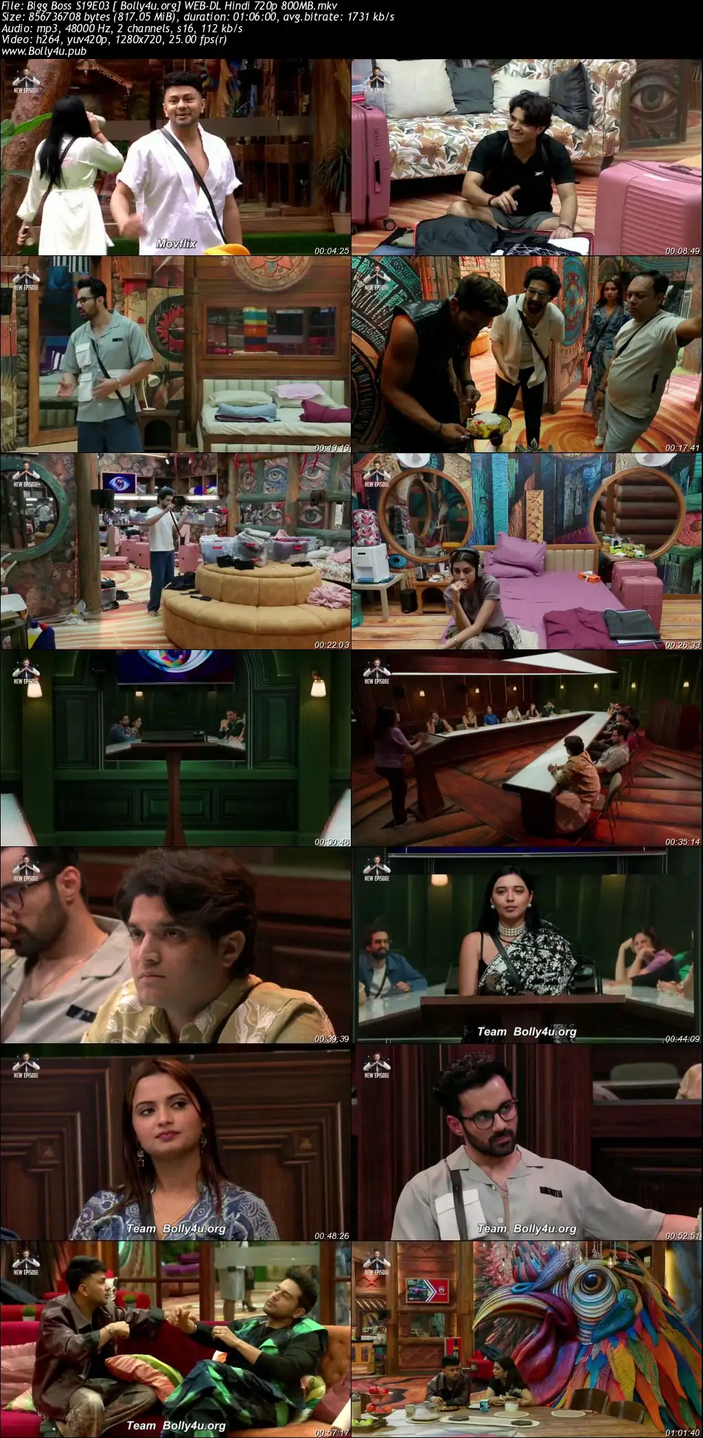 Bigg Boss 2025 WEB-DL Hindi S19E03 Download 720p  480p