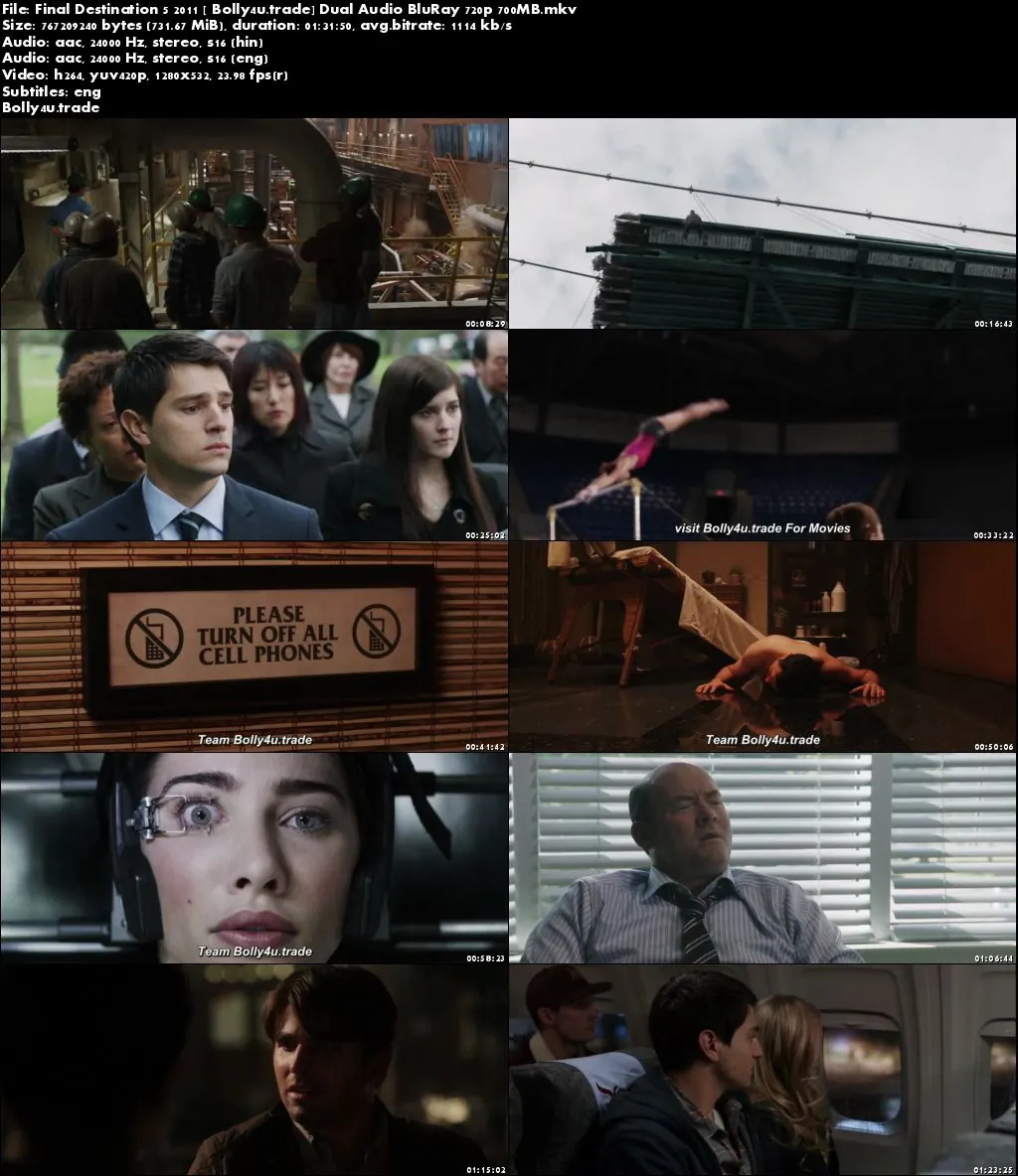 Final Destination 5 2011 BluRay 300MB Hindi Dual Audio 480p Download