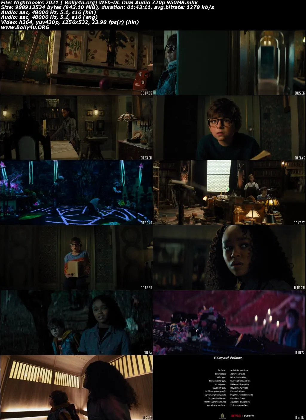 Nightbooks 2021 WEB-DL 350Mb Hindi Dual Audio ORG 480p Download