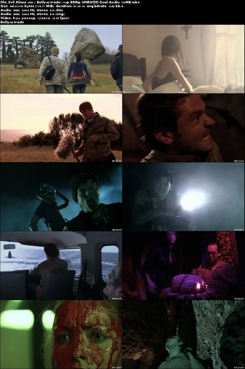 Evil Aliens 2005 BluRay 750MB UNRATED Hindi Dual Audio 720p Download