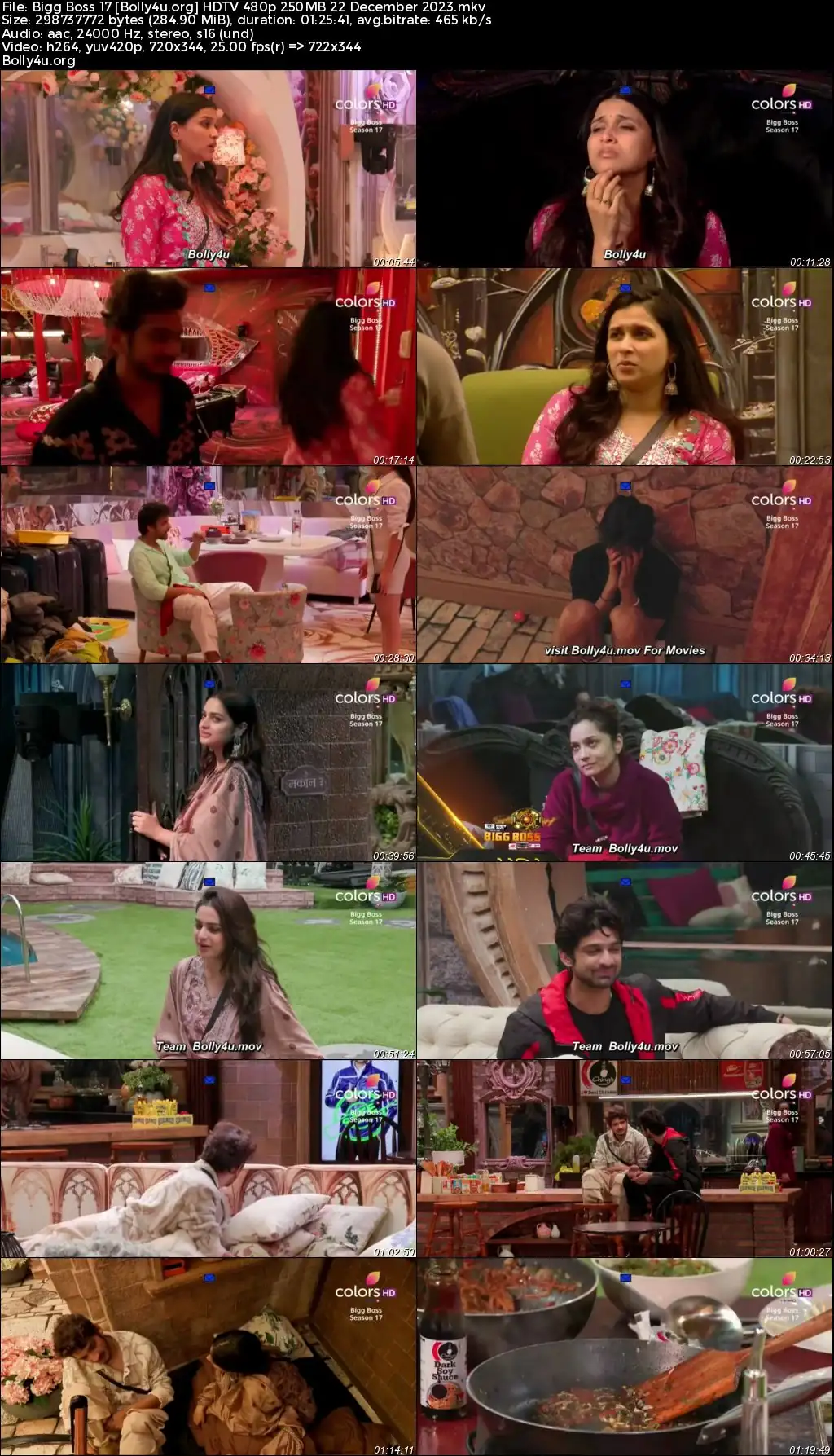 Bigg Boss 17 HDTV 480p 250MB 22 December 2023 Download
