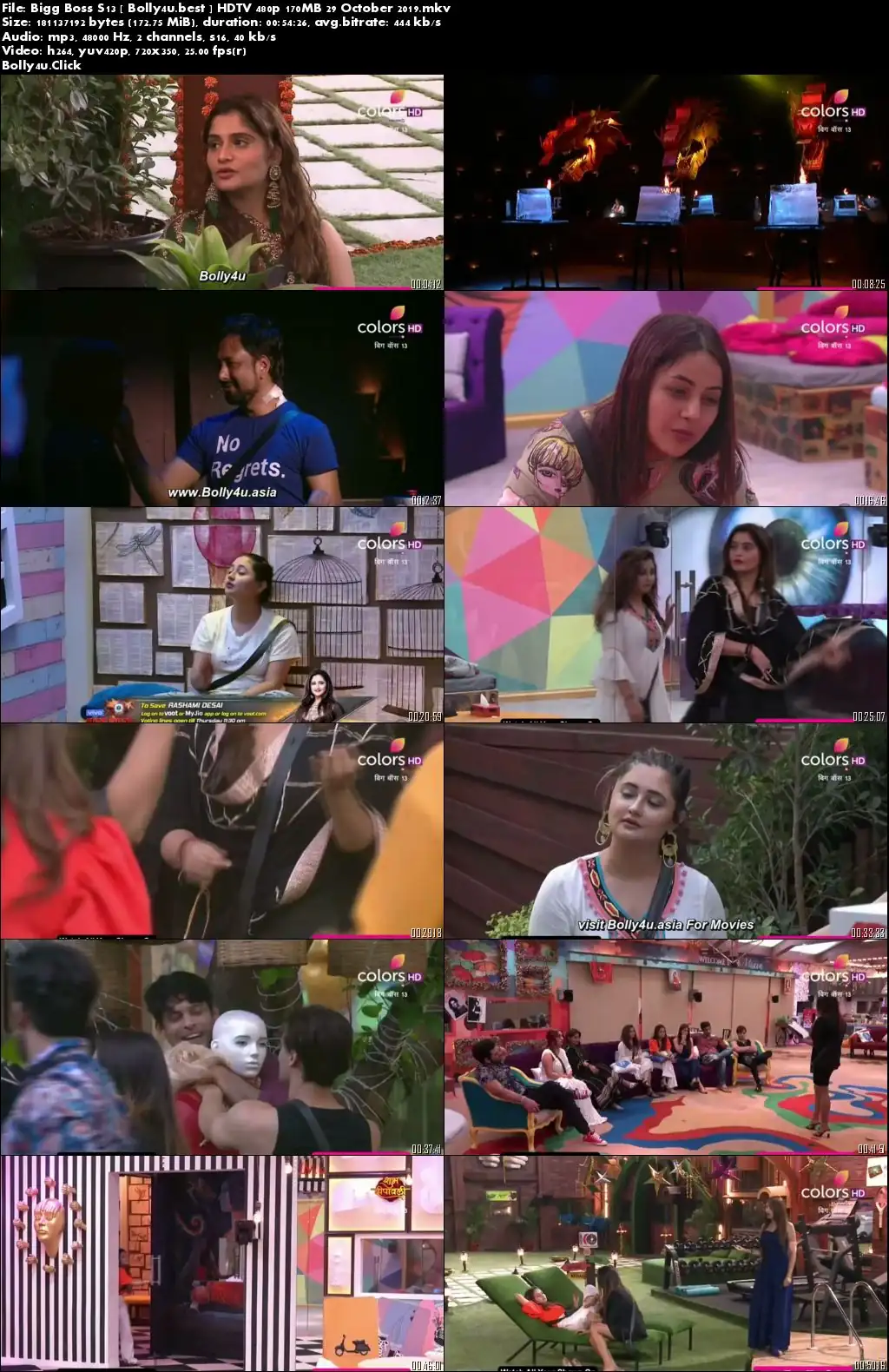 Bigg Boss S13 HDTV 480p 170MB 29 October 2019 Download