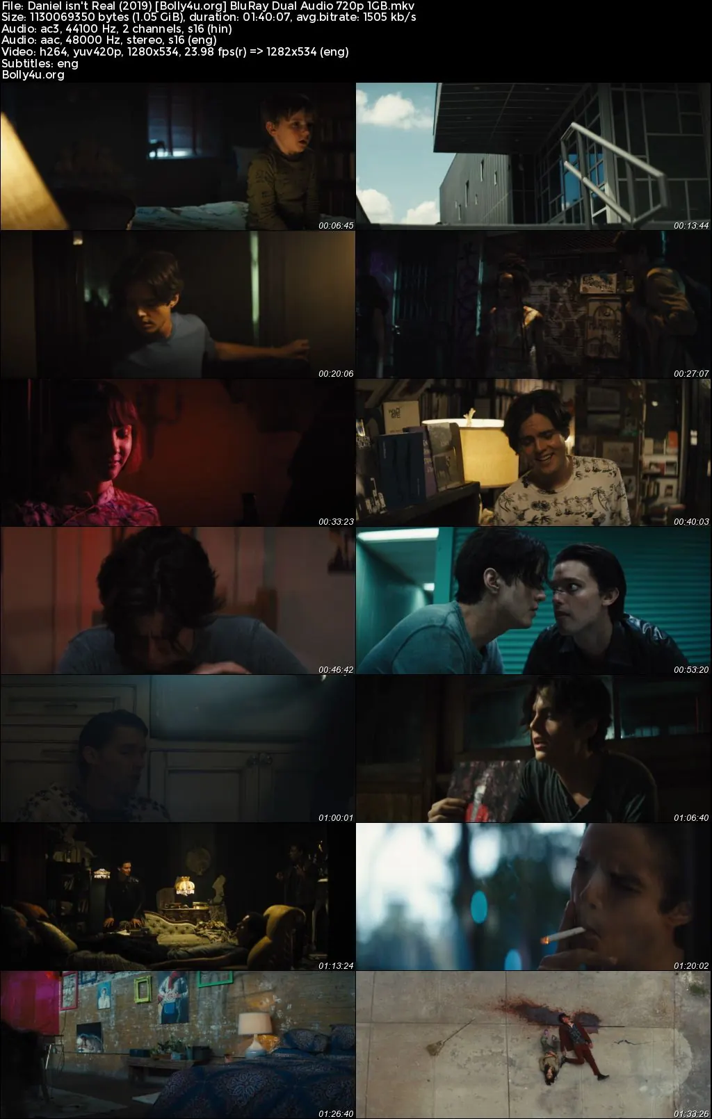 Daniel isn't Real 2019 BluRay Hindi Dual Audio Full Movie Download 720p  480p