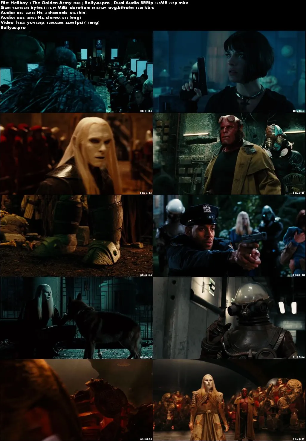 Hellboy 2 The Golden Army 2008 BRRip 400MB Hindi Dual Audio 480p Download