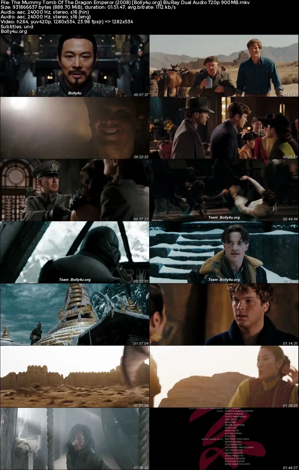 The Mummy Tomb of The Dragon Emperor 2008 BluRay Hindi Dual Audio ORG Full Movie Download 1080p  720p  480p
