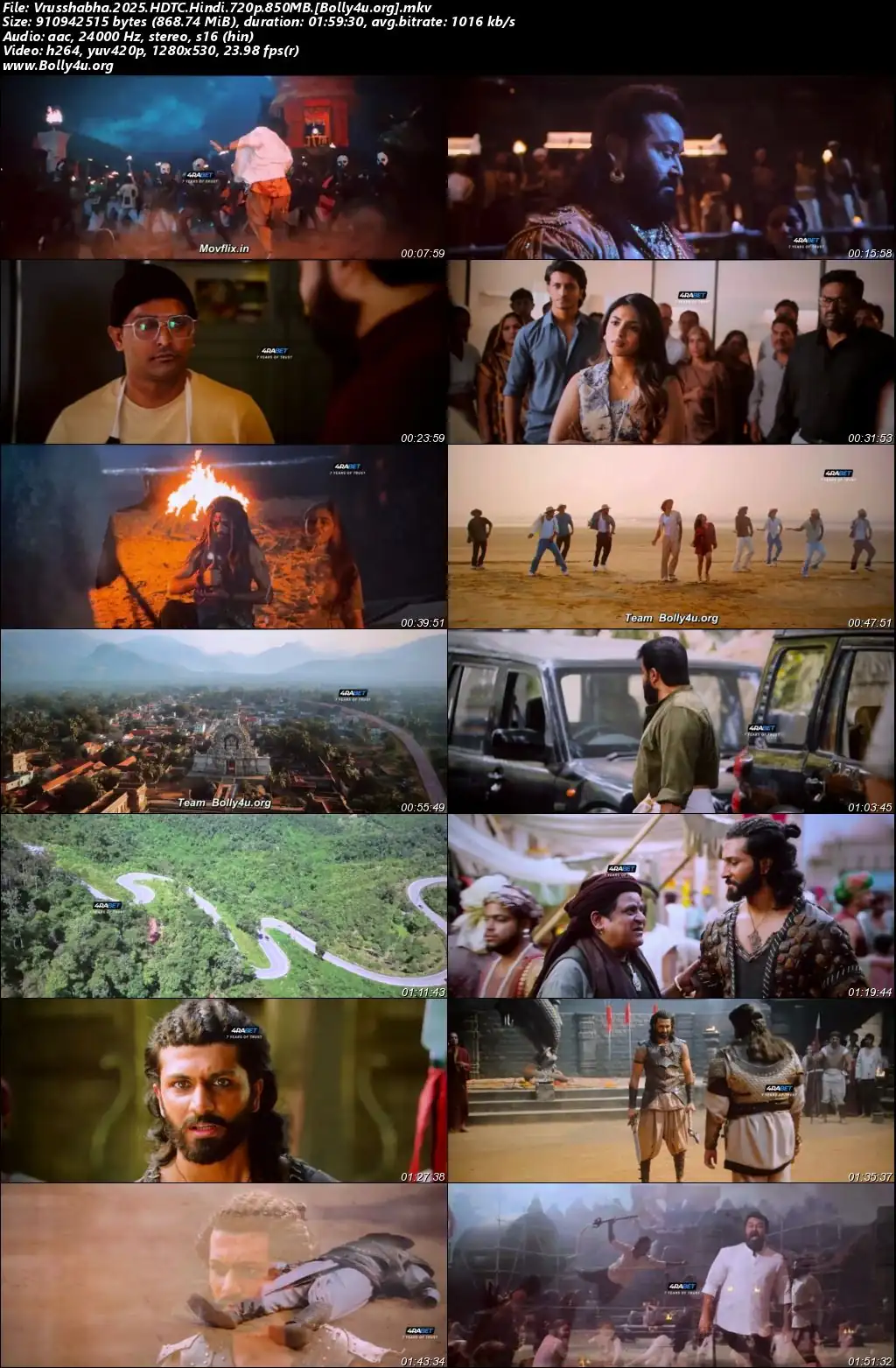 Vrusshabha 2025 HDTC Hindi Full Movie Download 1080p  720p  480p
