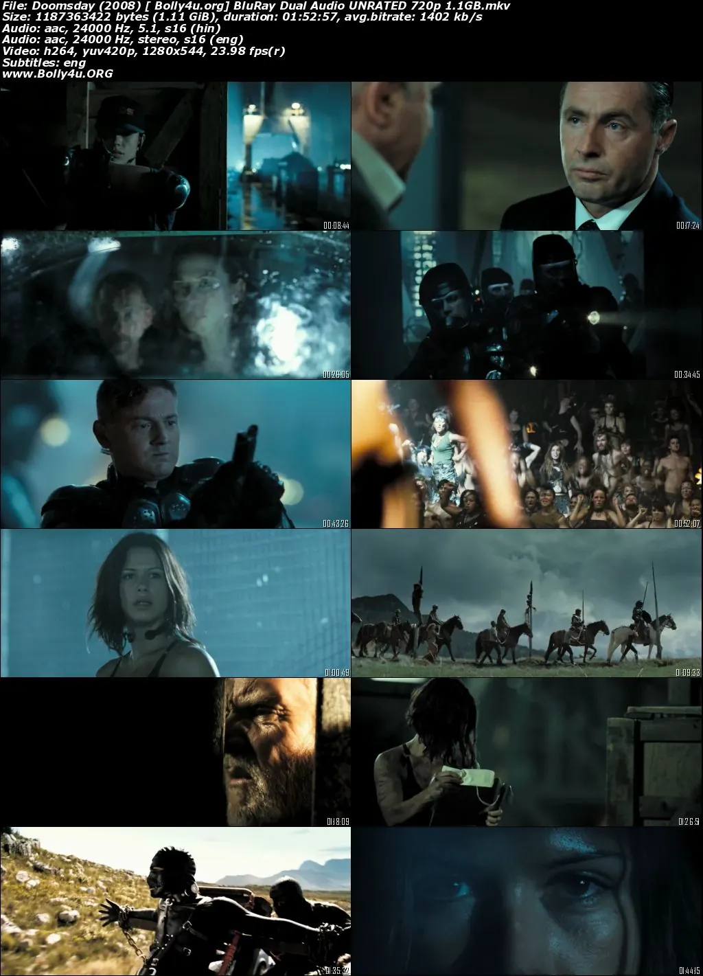 Doomsday 2008 BluRay 1.1Gb UNRATED Hindi Dual Audio 720p Download